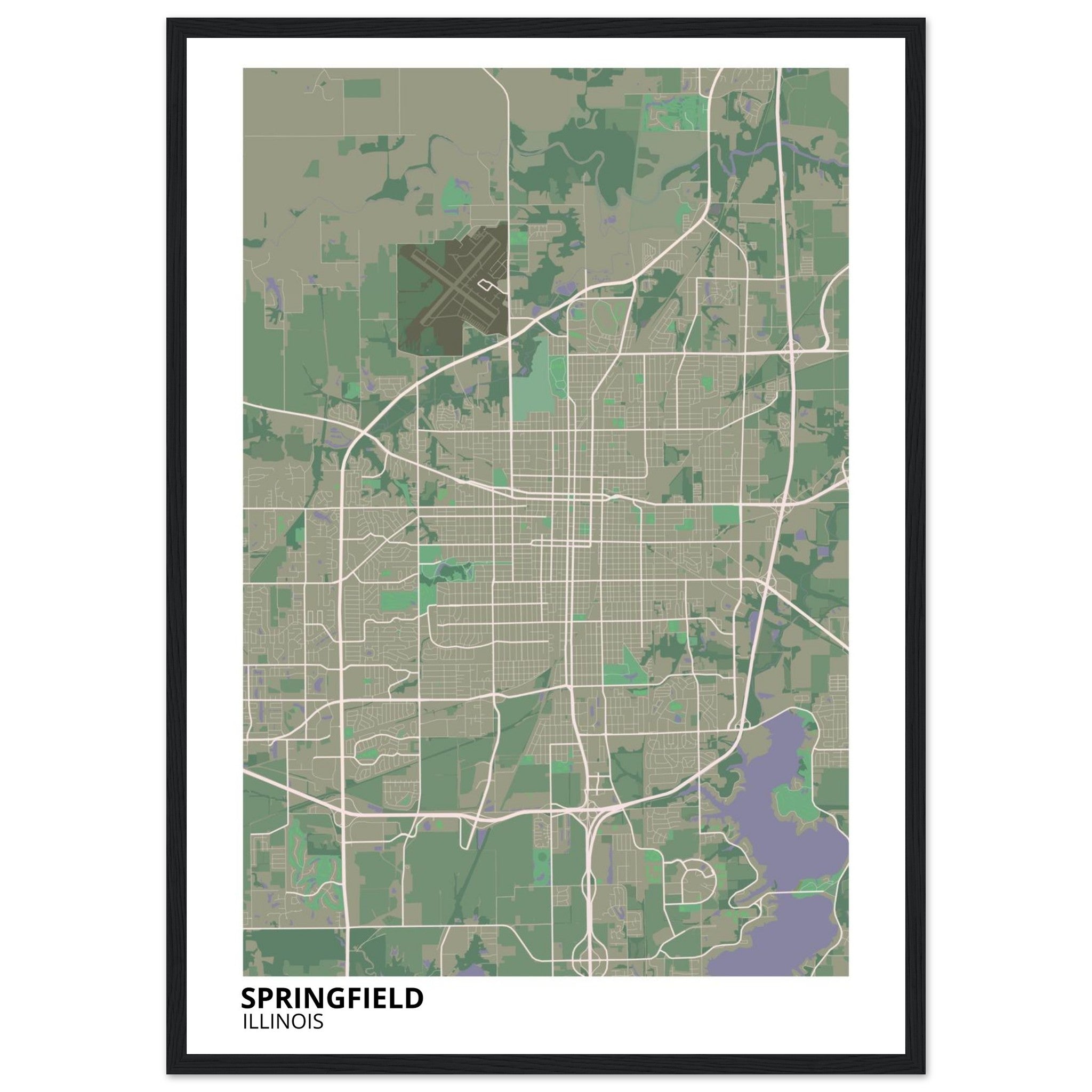 springfield map poster print
