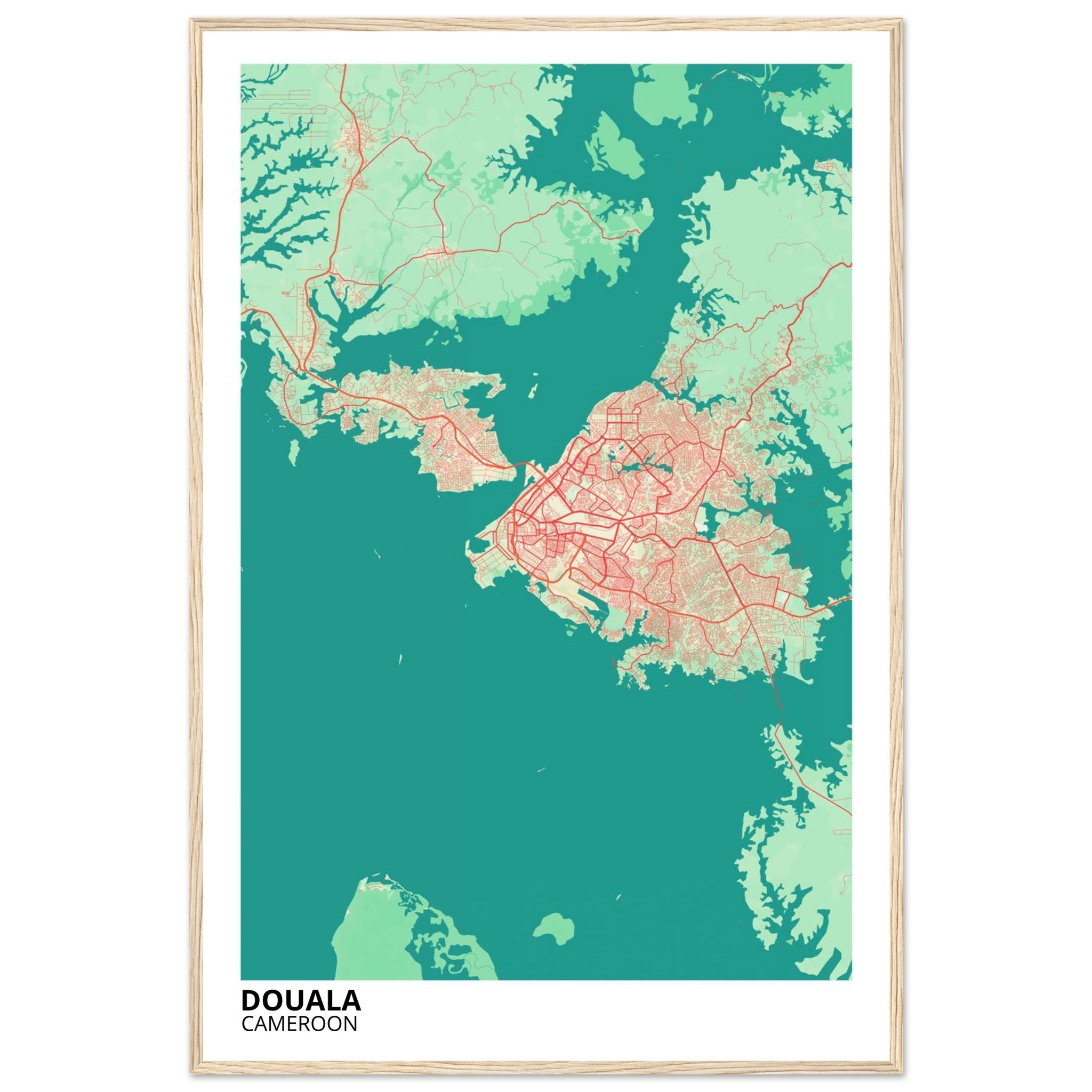 Douala Cameroon City Map Poster | Custom Map Art Print - Ink And Atlas