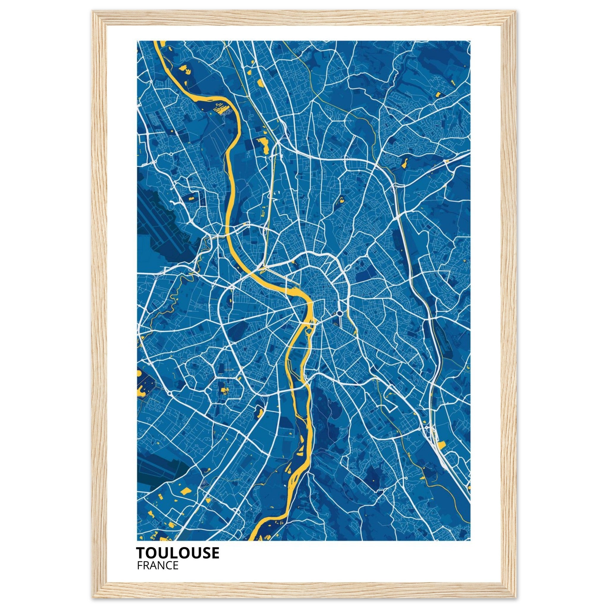 Toulouse France City Map Poster | Custom Map Art Print - Ink And Atlas