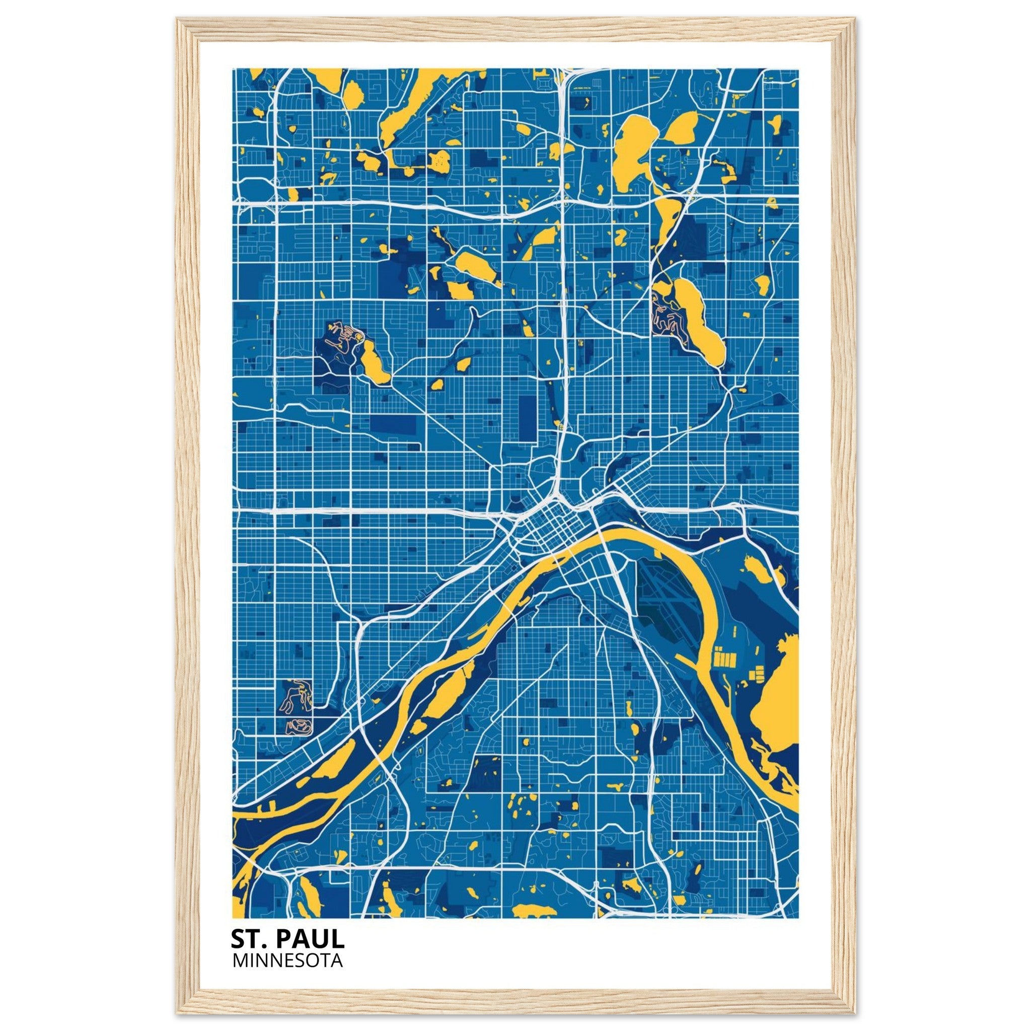 st paul map poster print