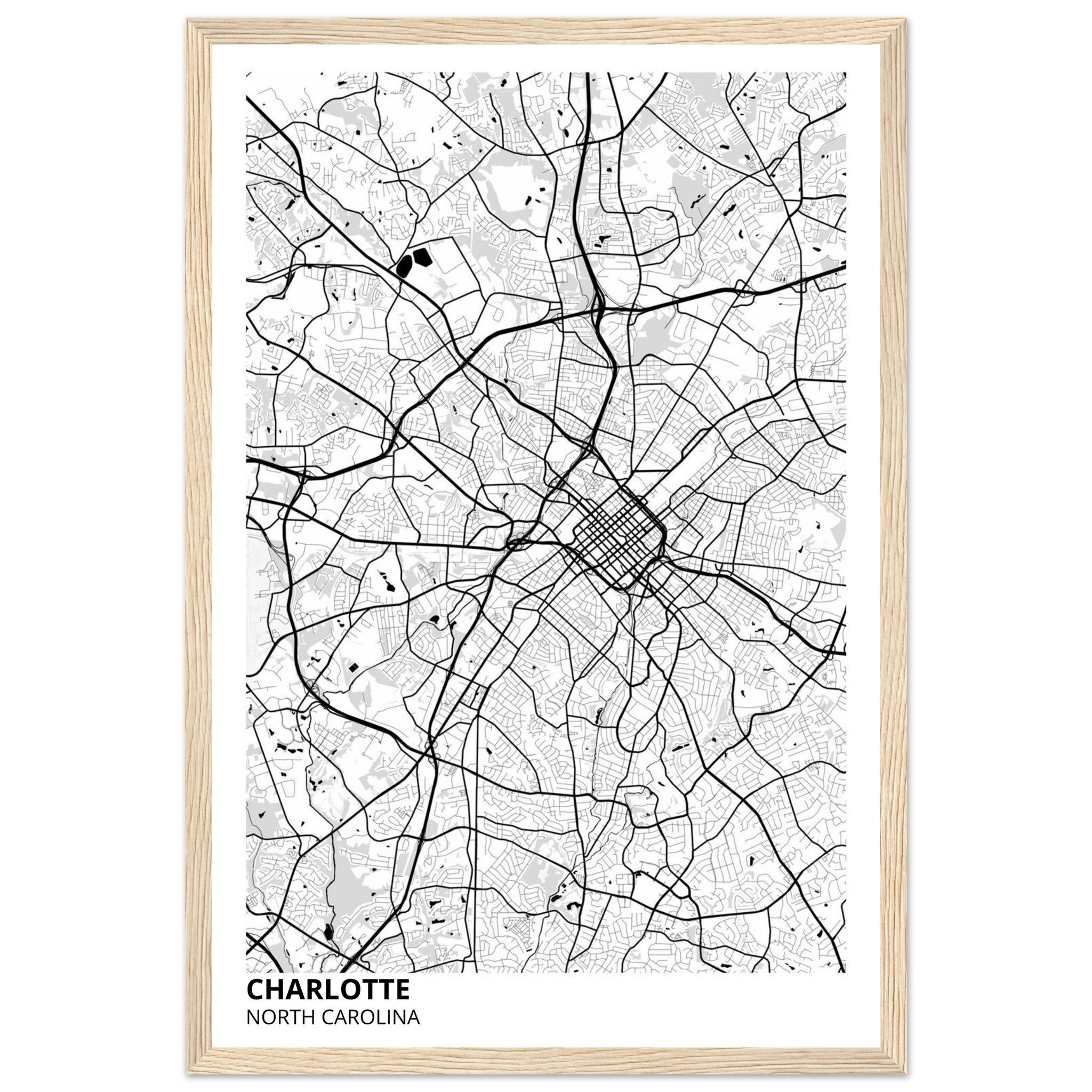 charlotte map poster print