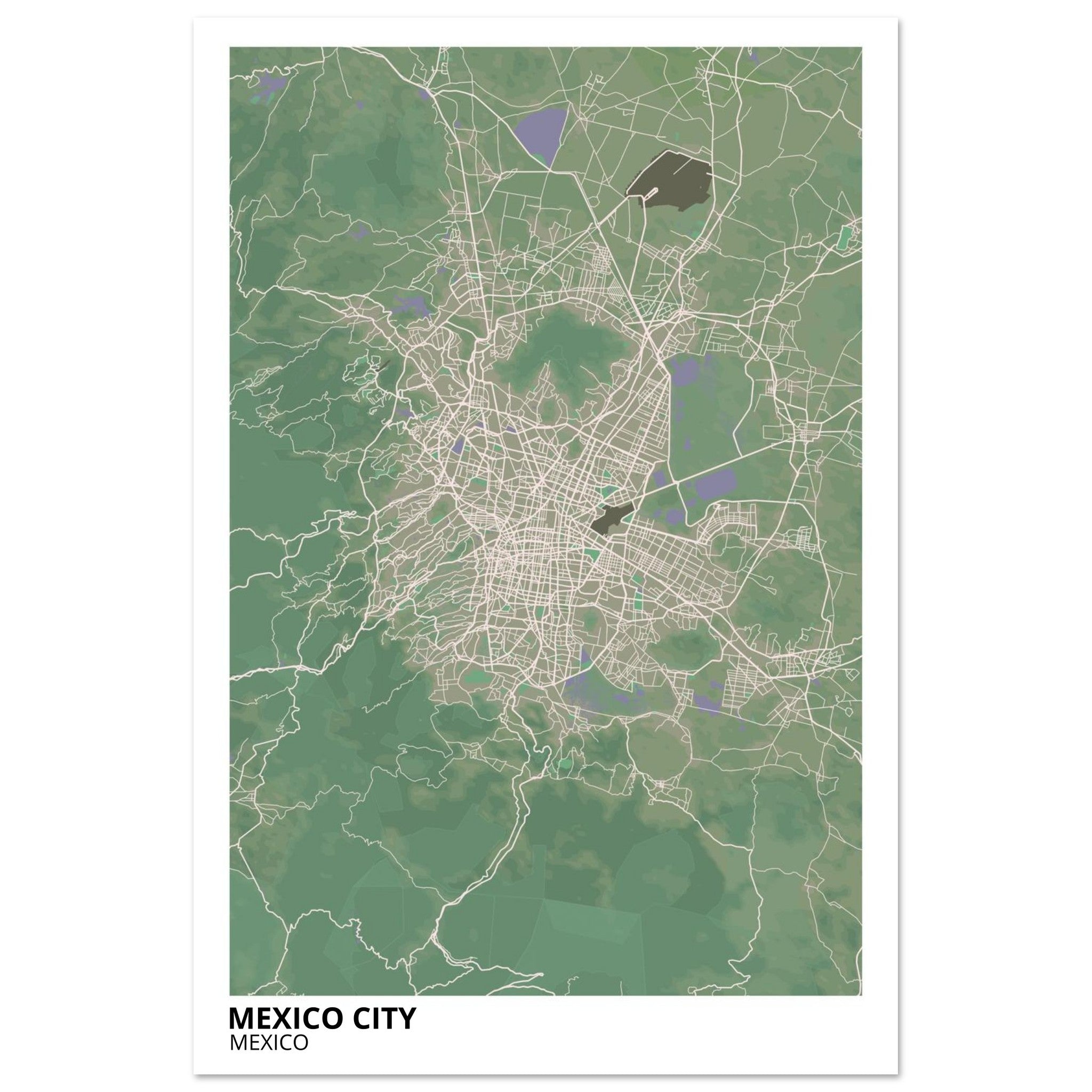 Mexico City Mexico City Map Poster | Custom Map Art Print - Ink And Atlas