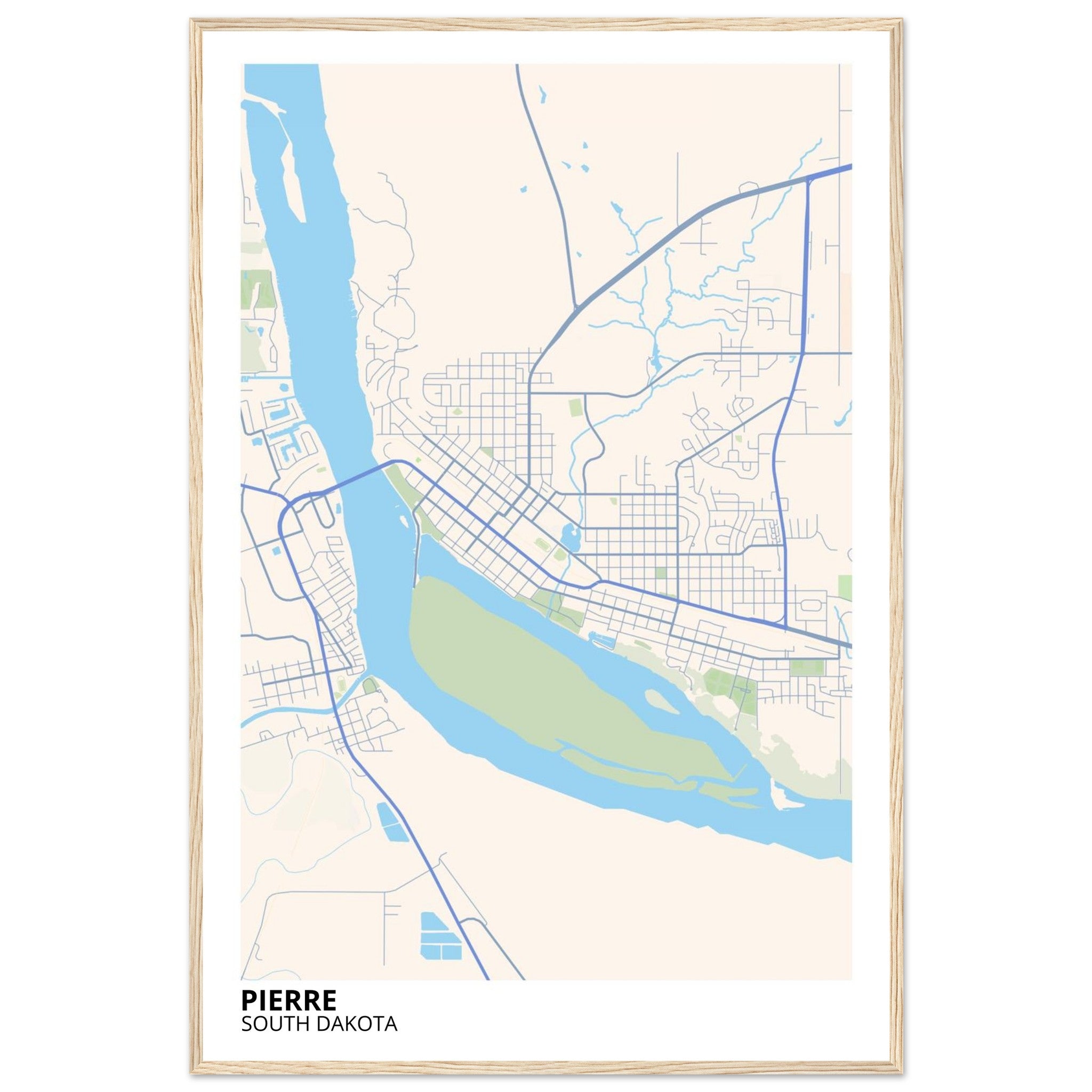 pierre map poster print