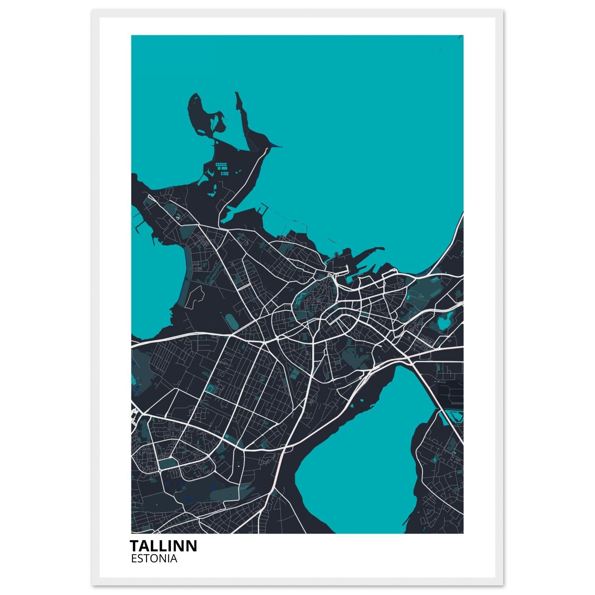 Tallinn Estonia City Map Poster | Custom Map Art Print - Ink And Atlas