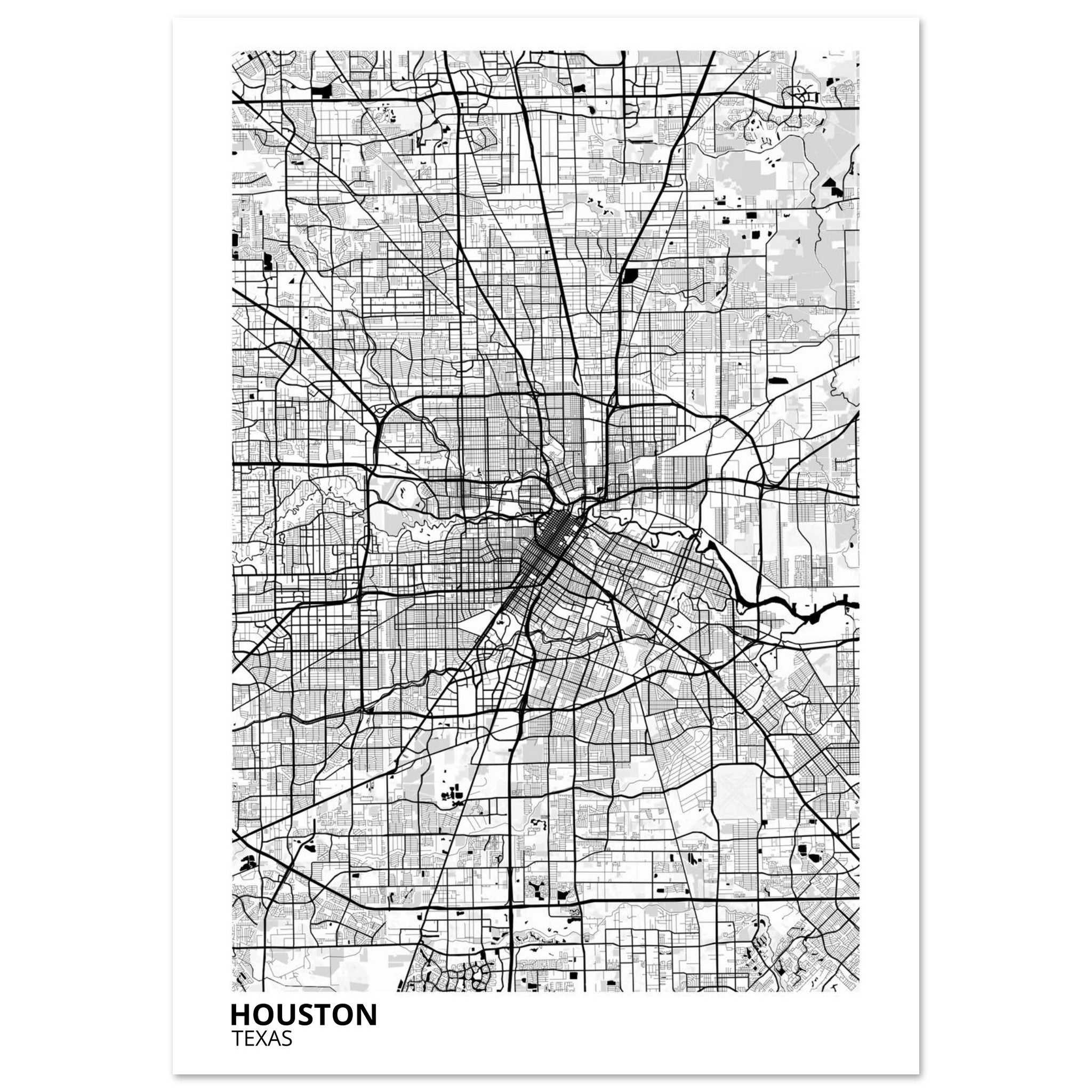 houston map poster print