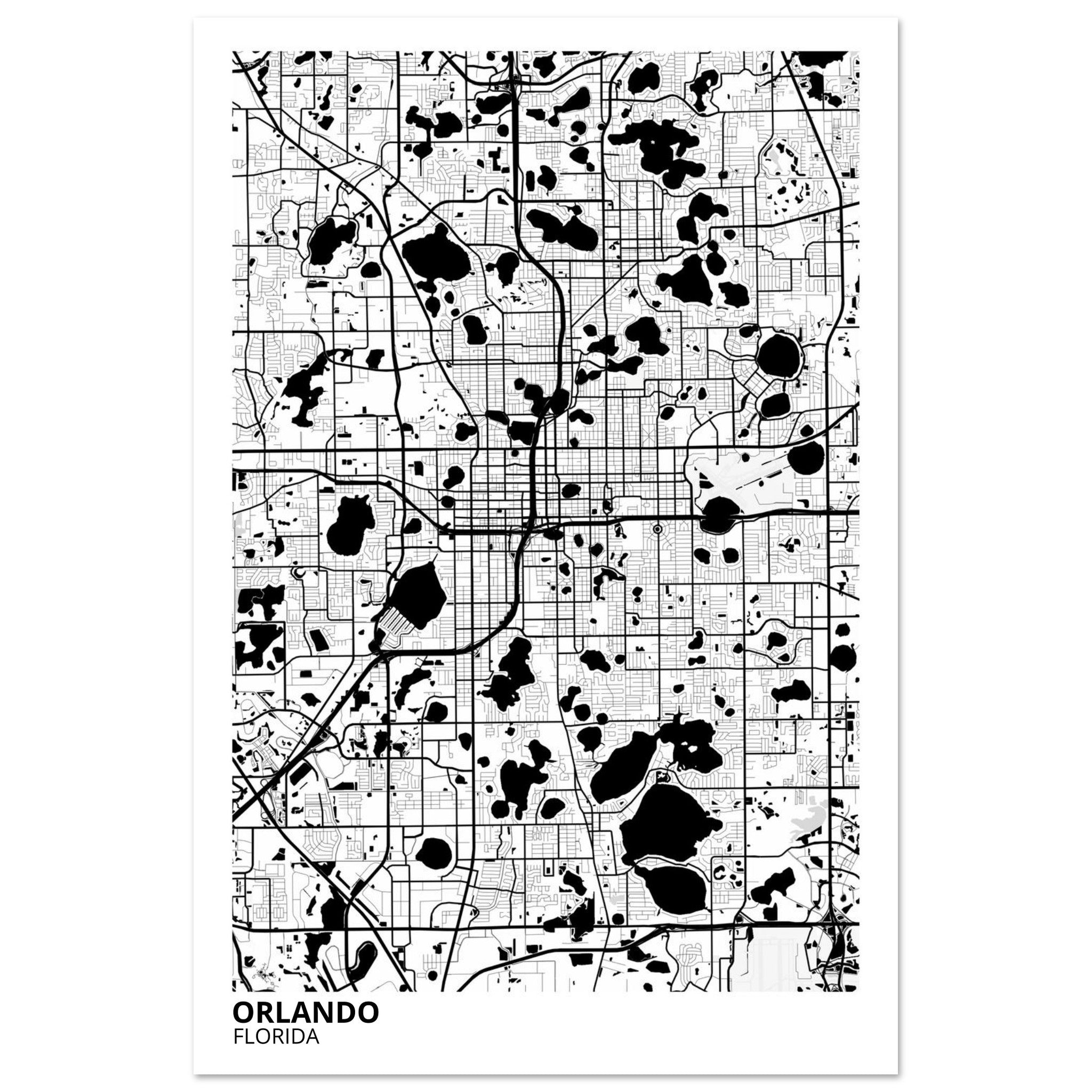 orlando map poster print