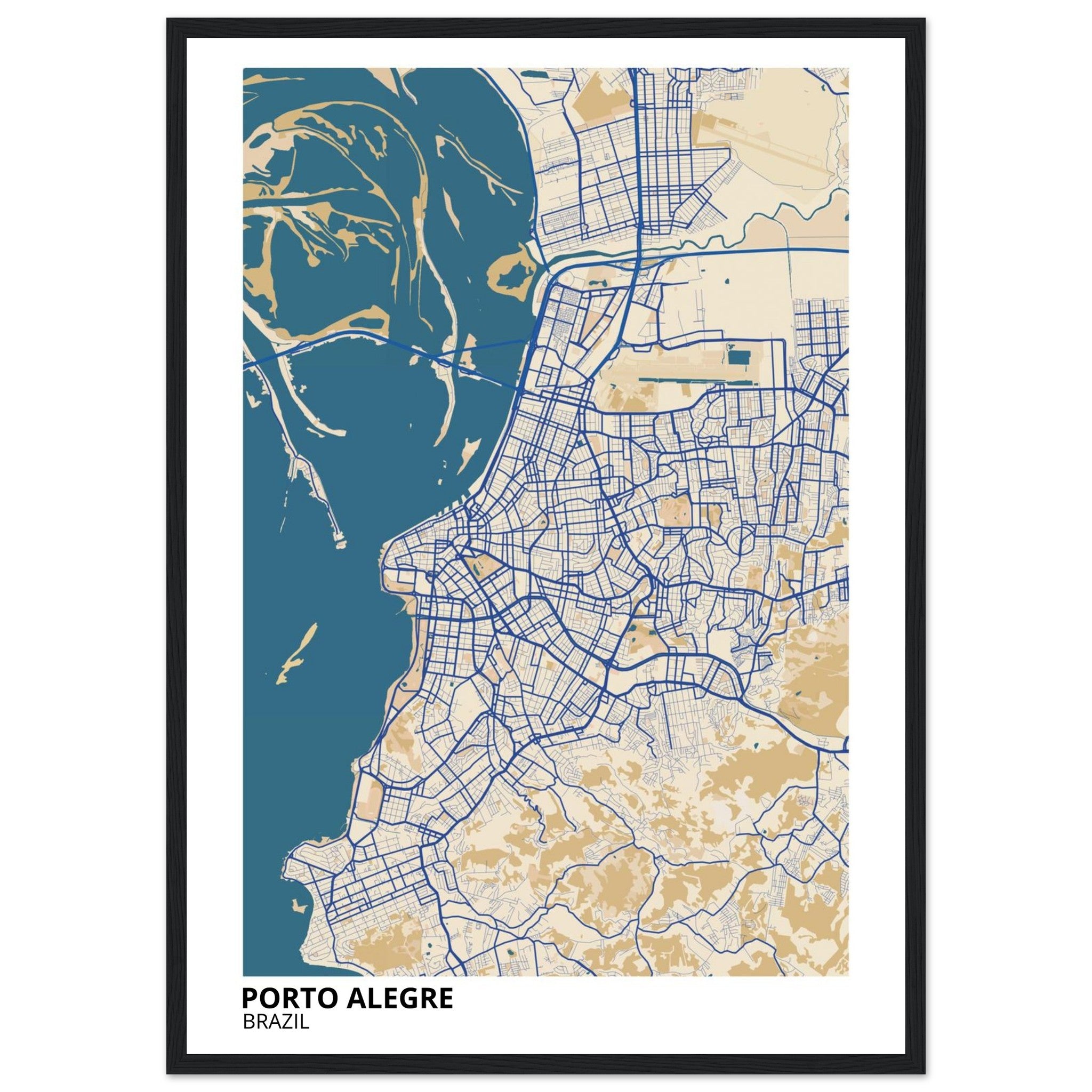 Porto Alegre Brazil City Map Poster | Custom Map Art Print - Ink And Atlas