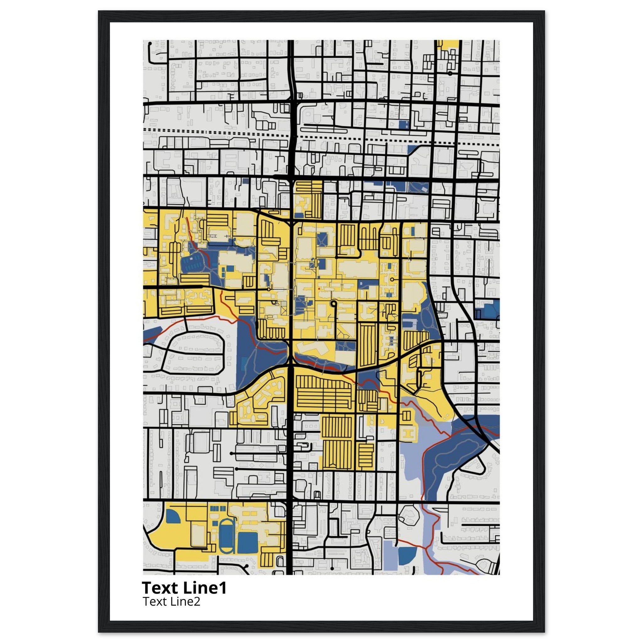 The University of Texas Arlington Campus Map Poster | Graduation Gift - Ink And Atlas