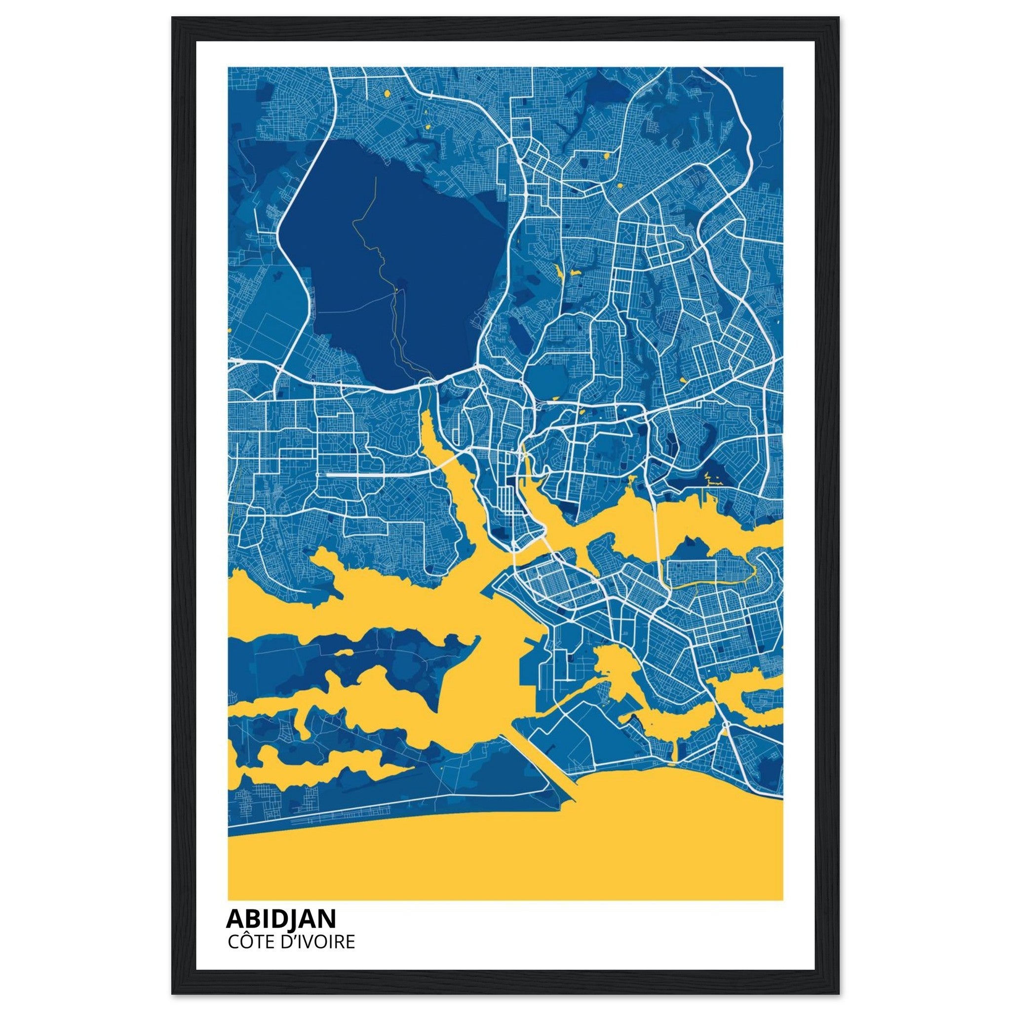 Abidjan Côte d’Ivoire City Map Poster | Custom Map Art Print - Ink And Atlas