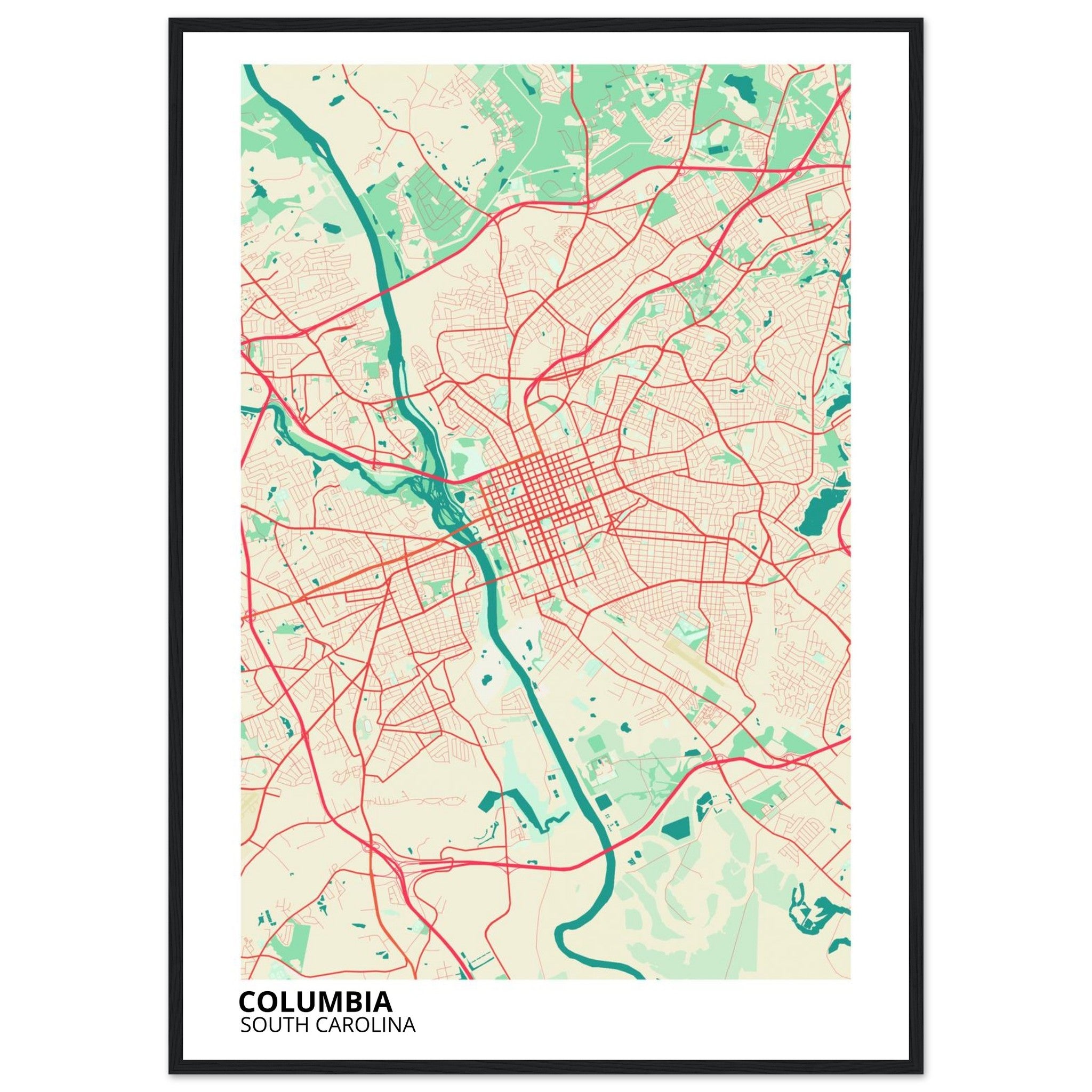 columbia map poster print