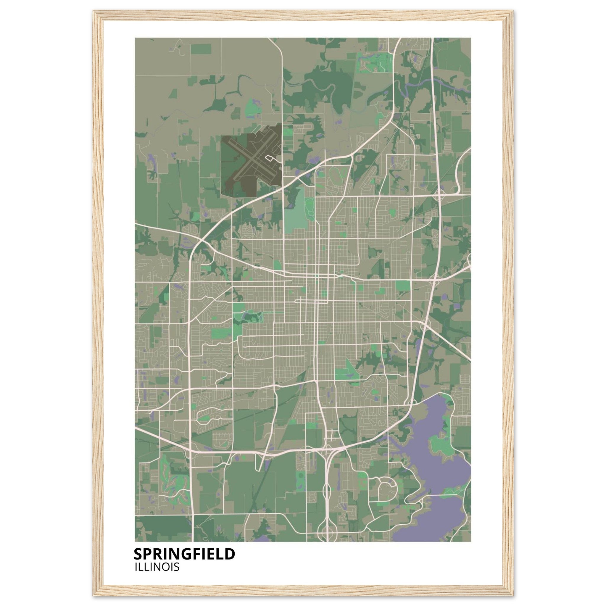 springfield map poster print