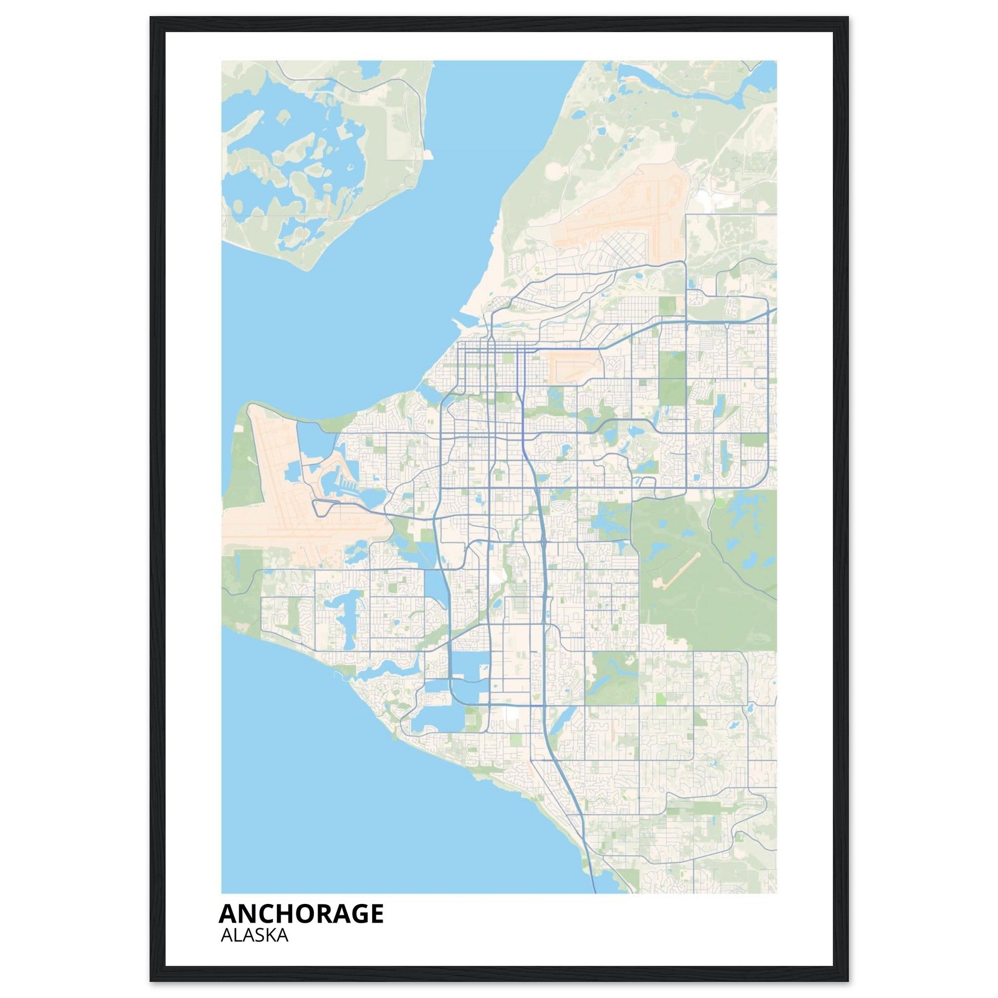 Anchorage Alaska City Map Poster | Custom Map Art Print - Ink And Atlas