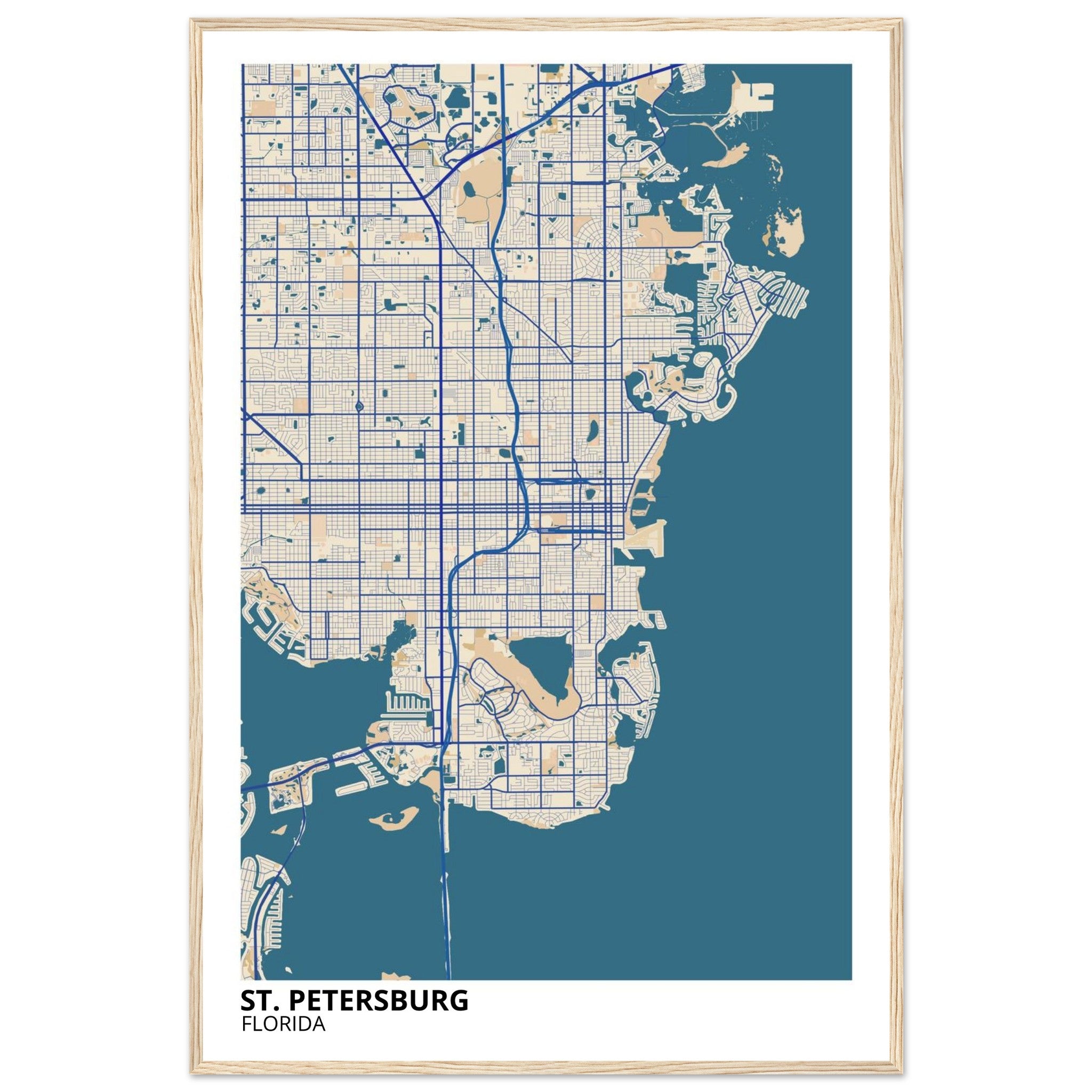 St. Petersburg Florida City Map Poster | Custom Map Art Print - Ink And Atlas