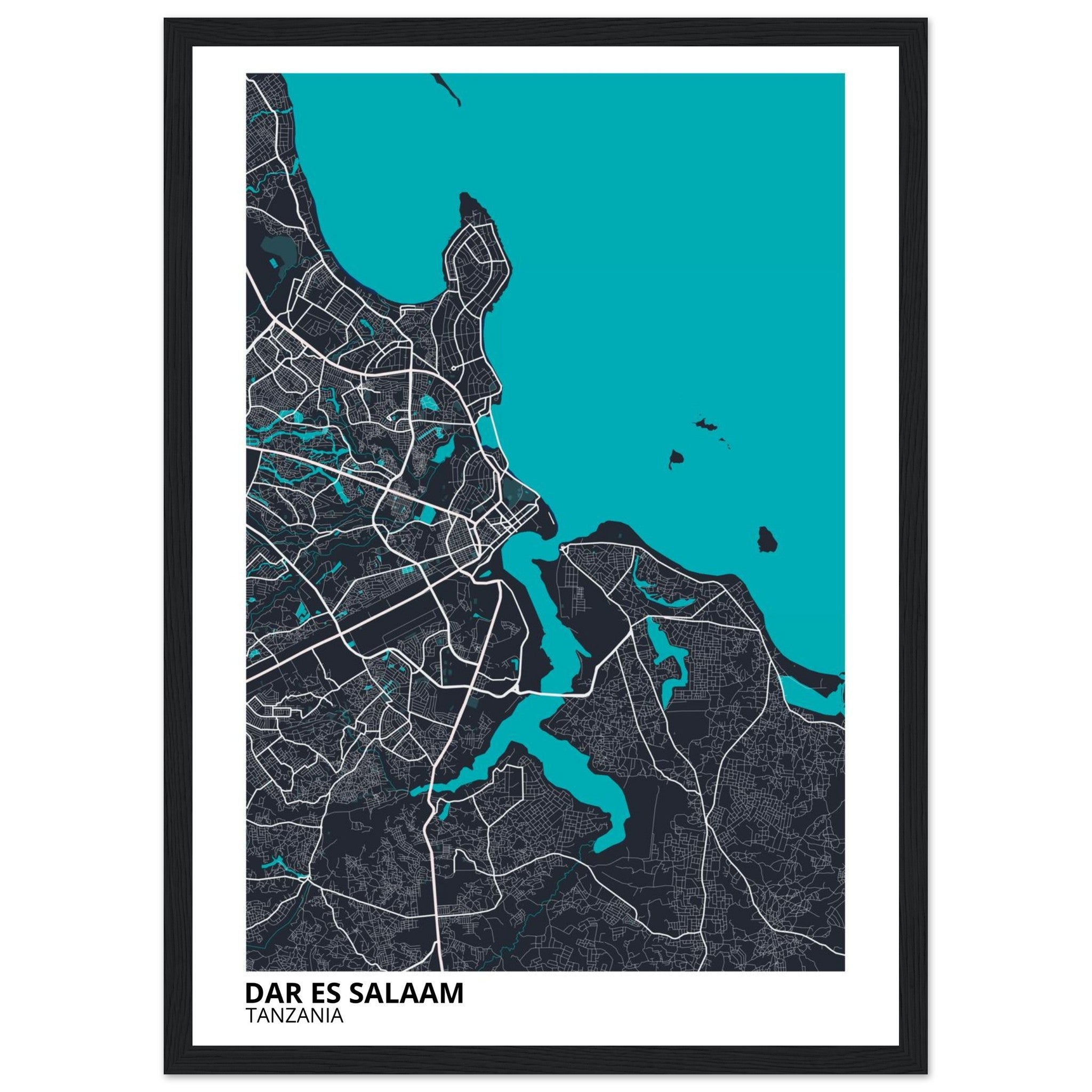 Dar es Salaam Tanzania City Map Poster | Custom Map Art Print - Ink And Atlas