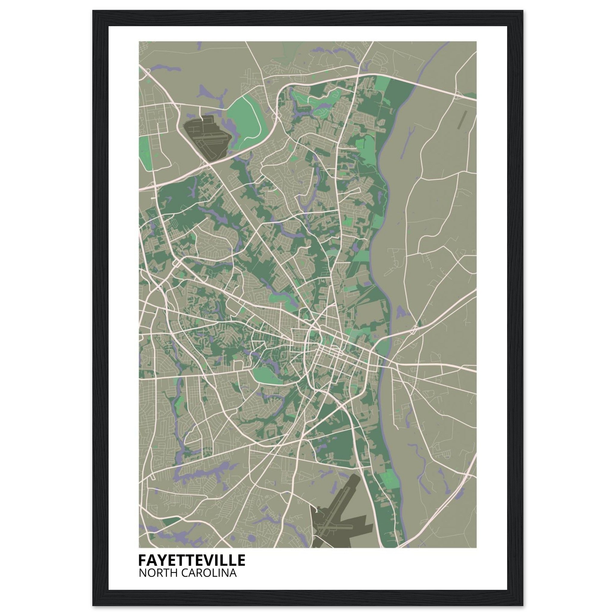 Fayetteville North Carolina City Map Poster | Custom Map Art Print - Ink And Atlas