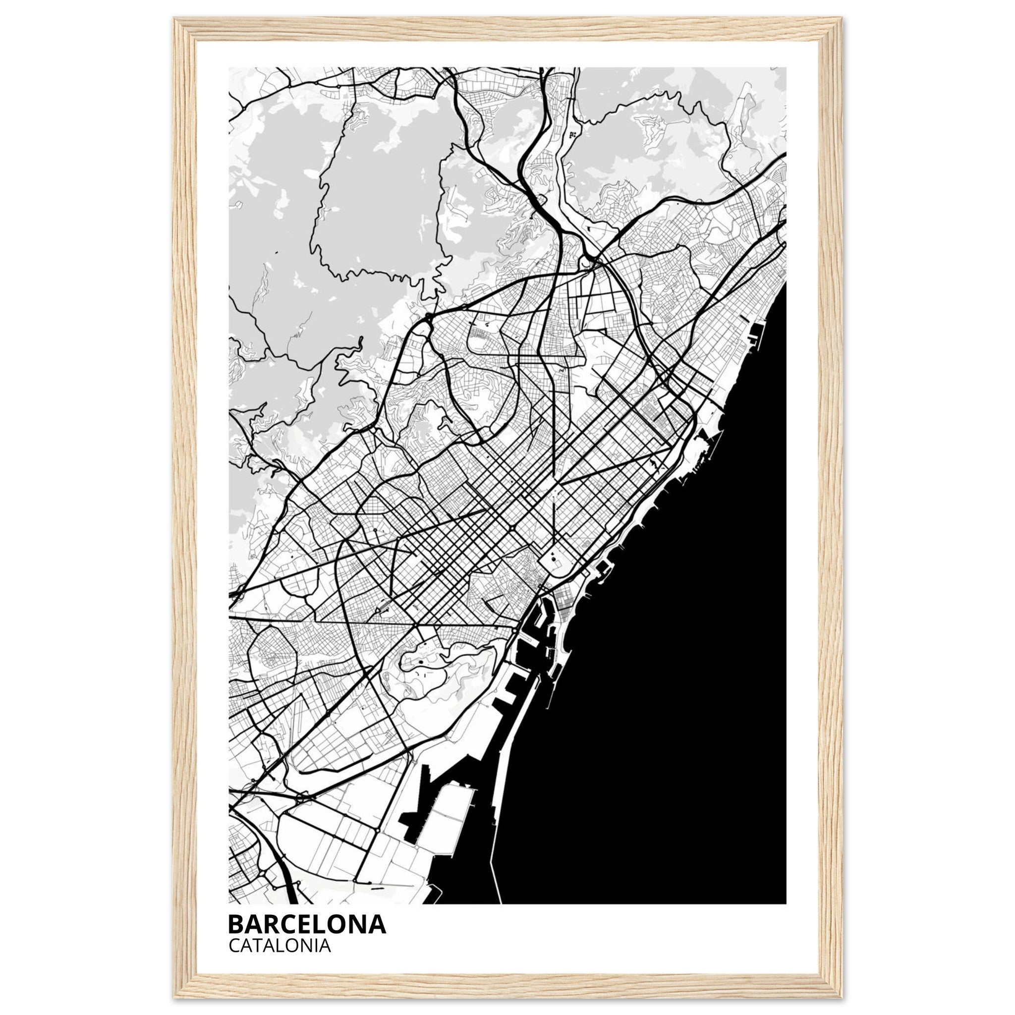 Barcelona Spain City Map Poster | Custom Map Art Print - Ink And Atlas