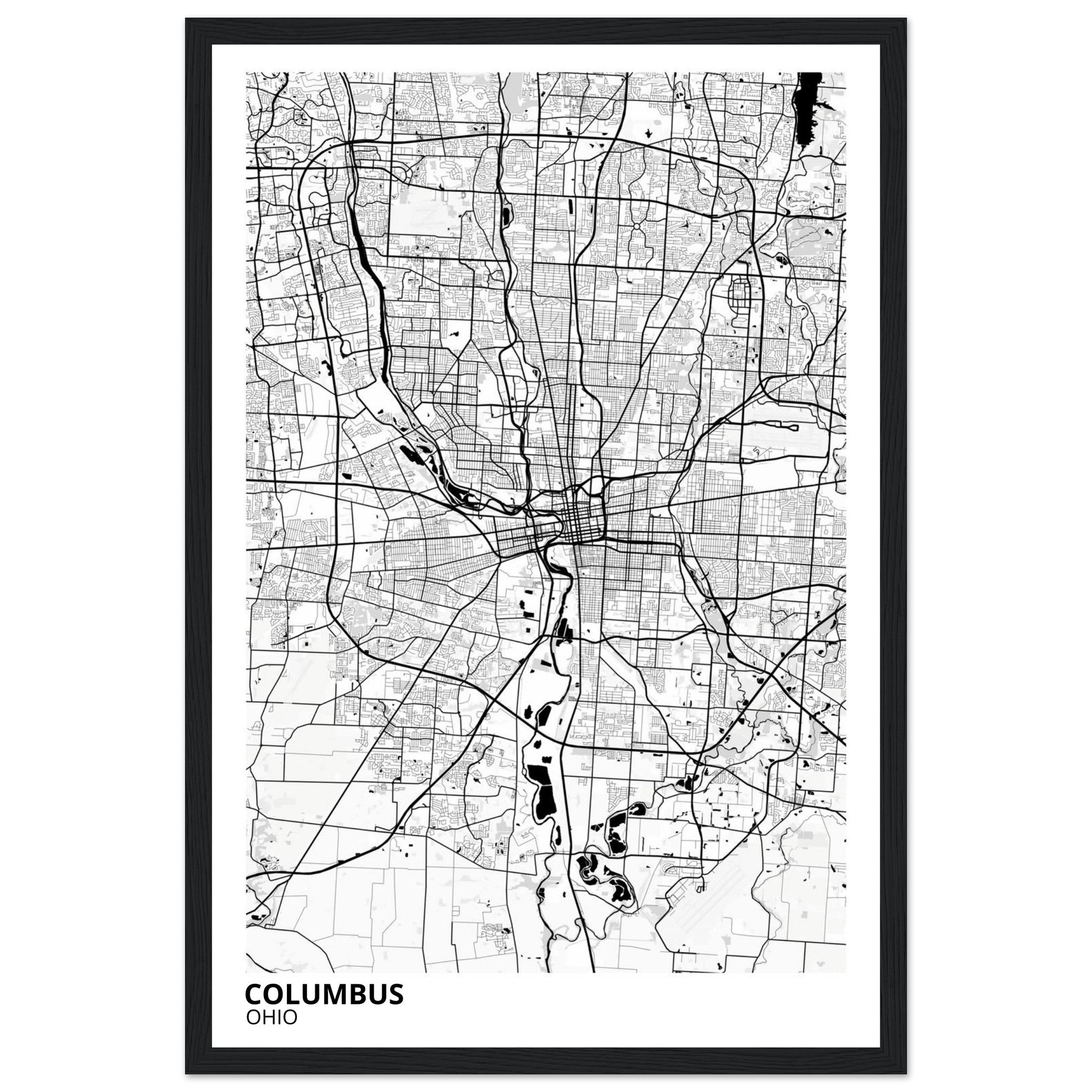 Columbus Ohio City Map Poster | Custom Map Art Print - Ink And Atlas