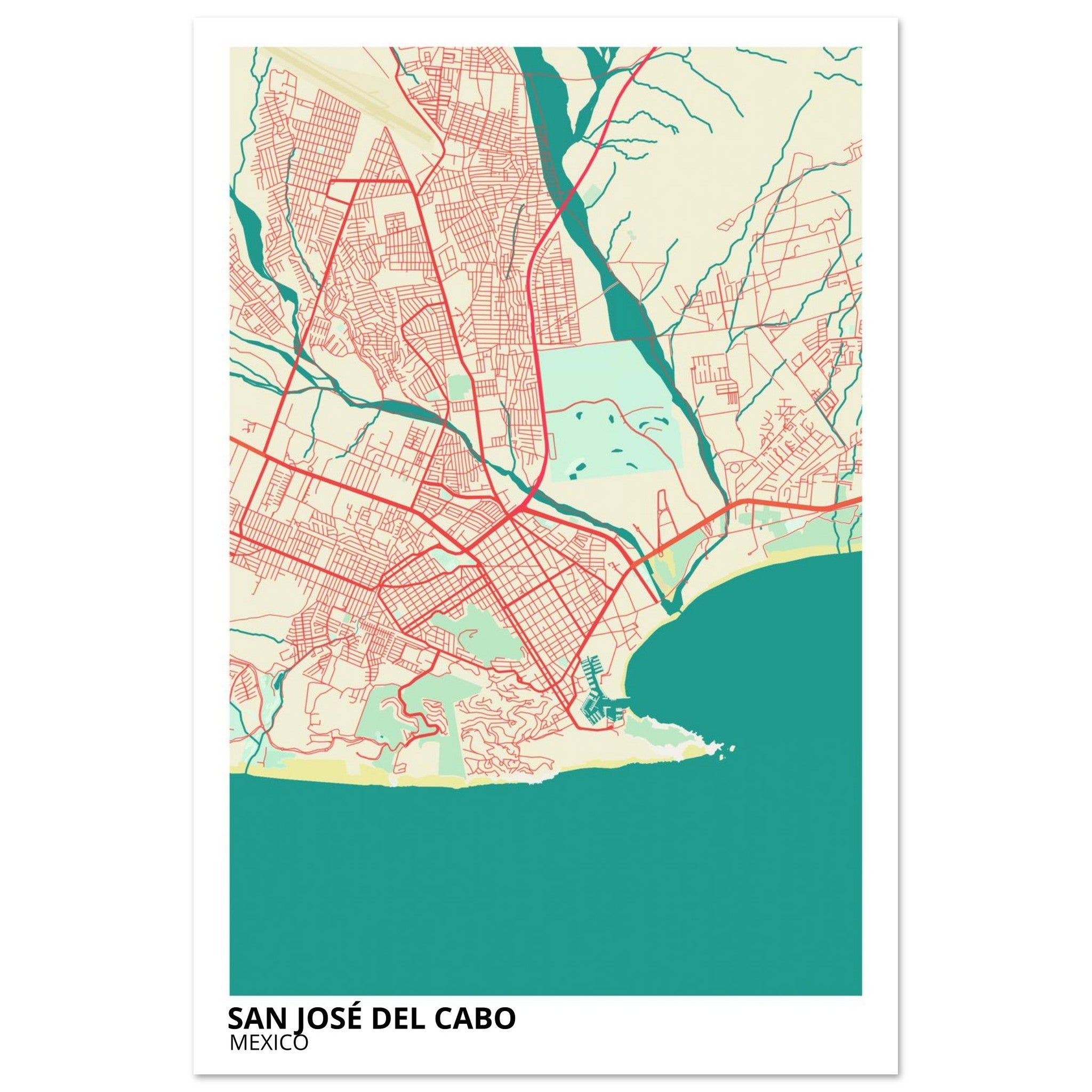 San Jose Del Cabo Mexico City Map Poster | Custom Map Art Print - Ink And Atlas
