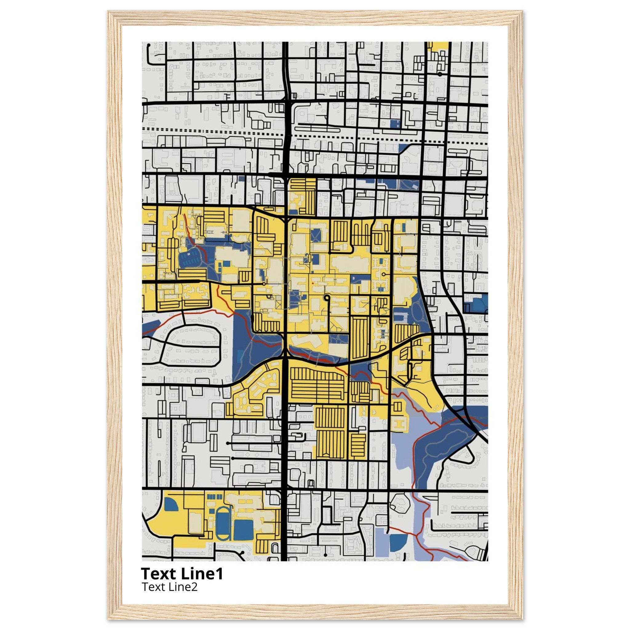 The University of Texas Arlington Campus Map Poster | Graduation Gift - Ink And Atlas