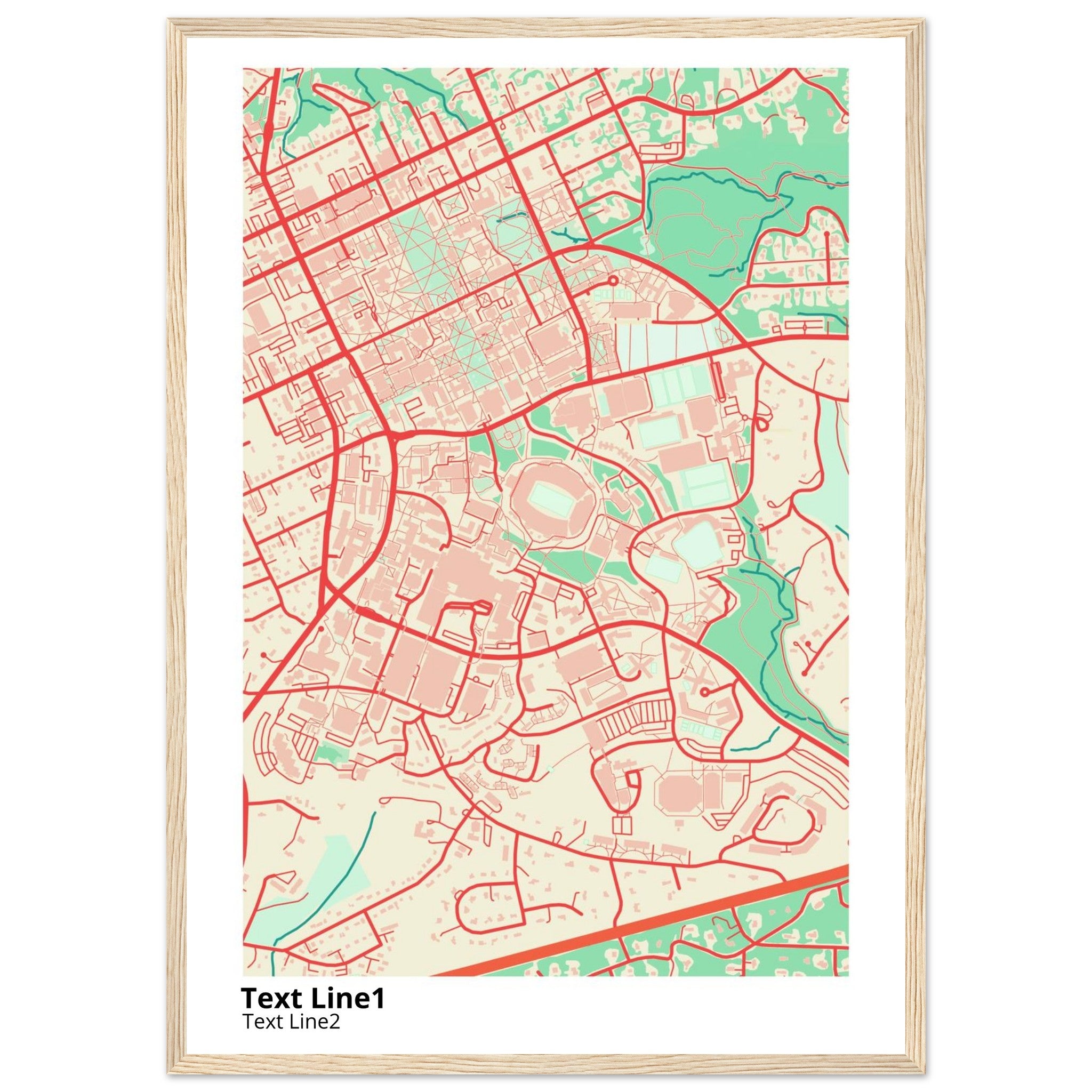 University of North Carolina at Chapel Hill Modern Campus Map Print - Ink And Atlas