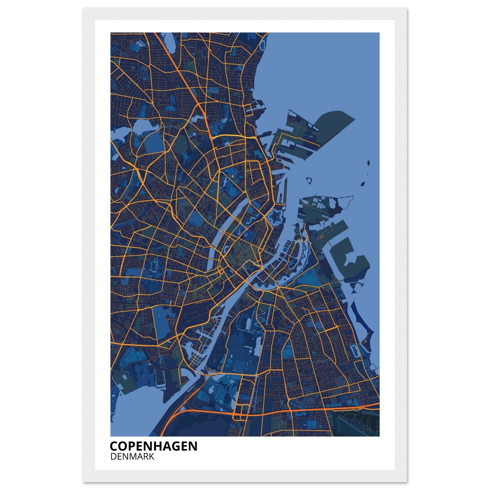 Copenhagen Denmark City Map Poster | Custom Map Art Print - Ink And Atlas