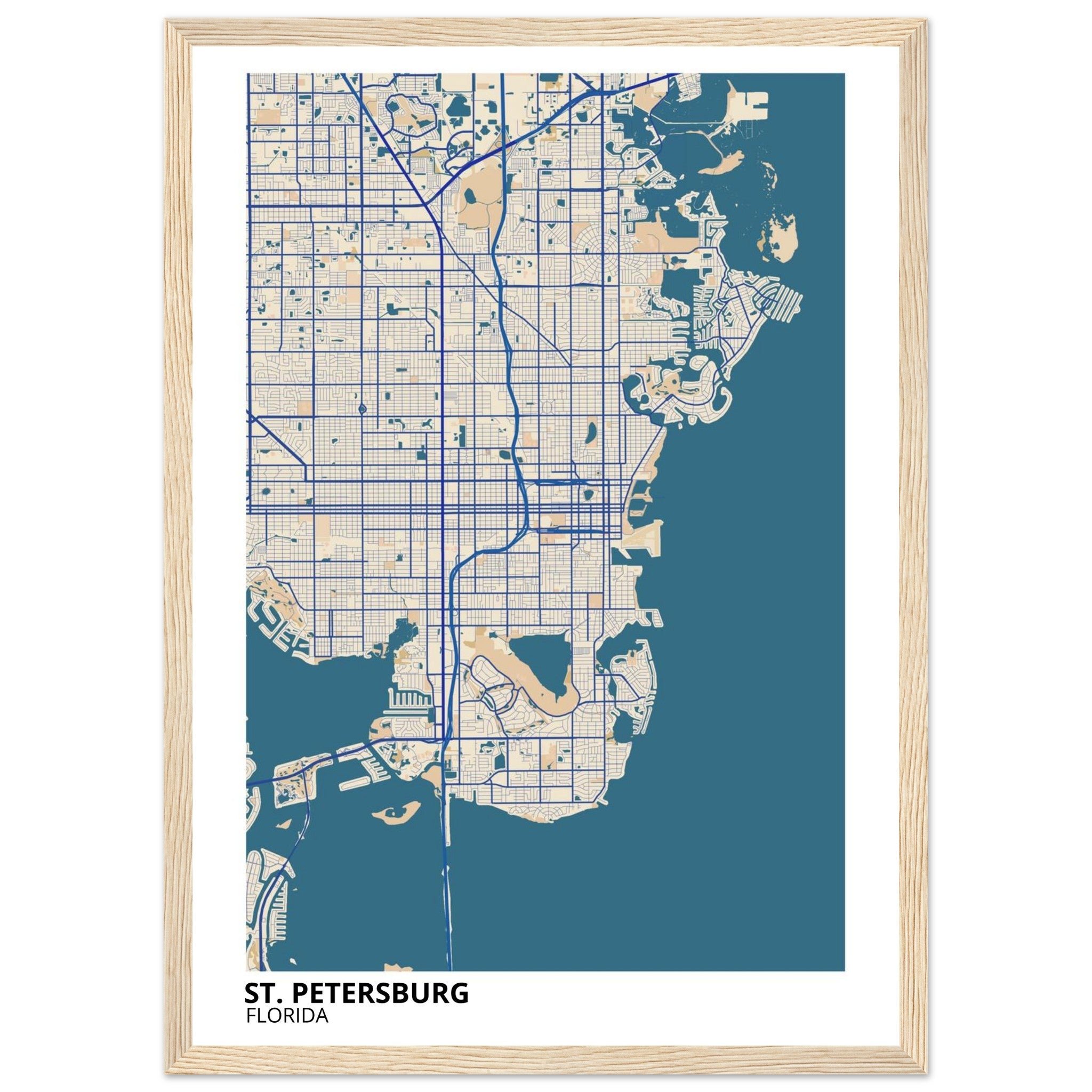 St. Petersburg Florida City Map Poster | Custom Map Art Print - Ink And Atlas