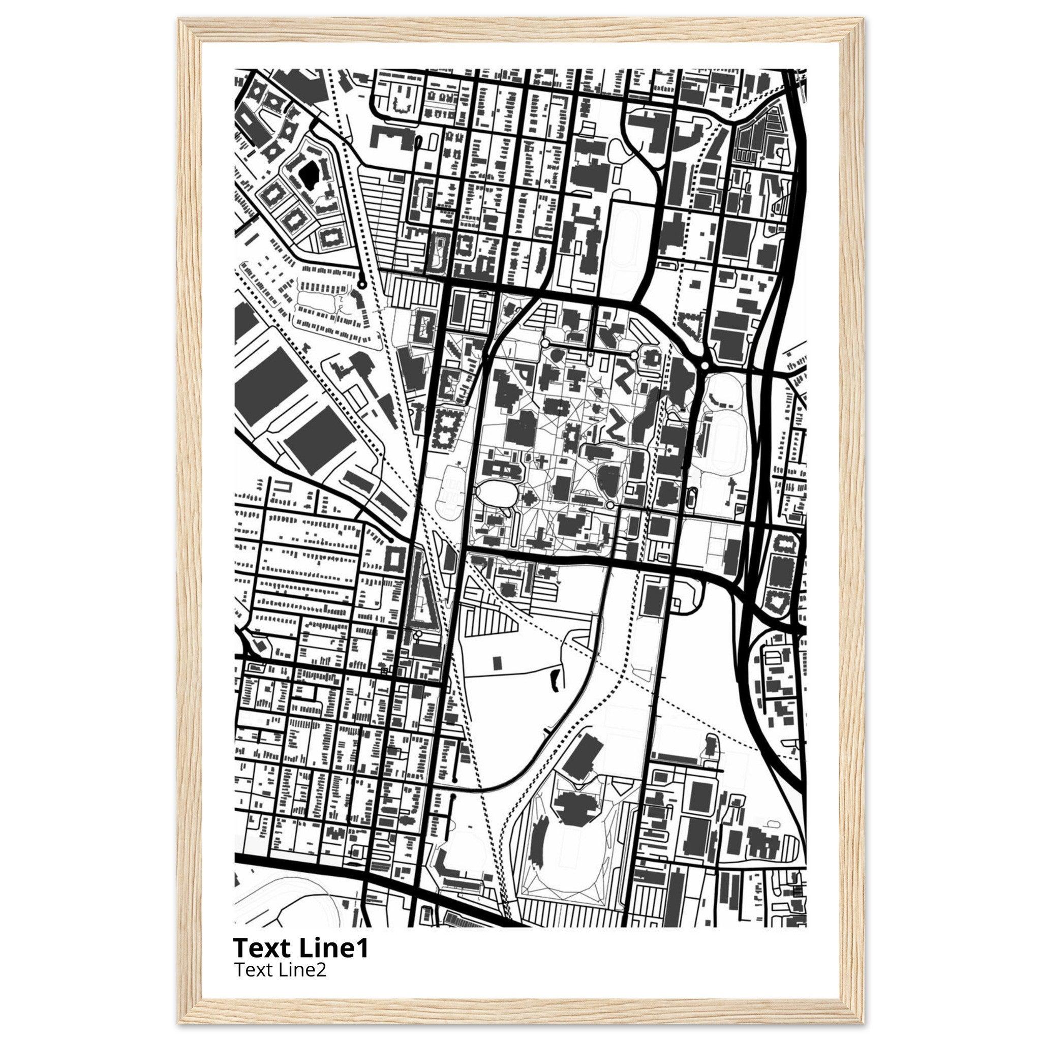 university of louisville modern campus map print