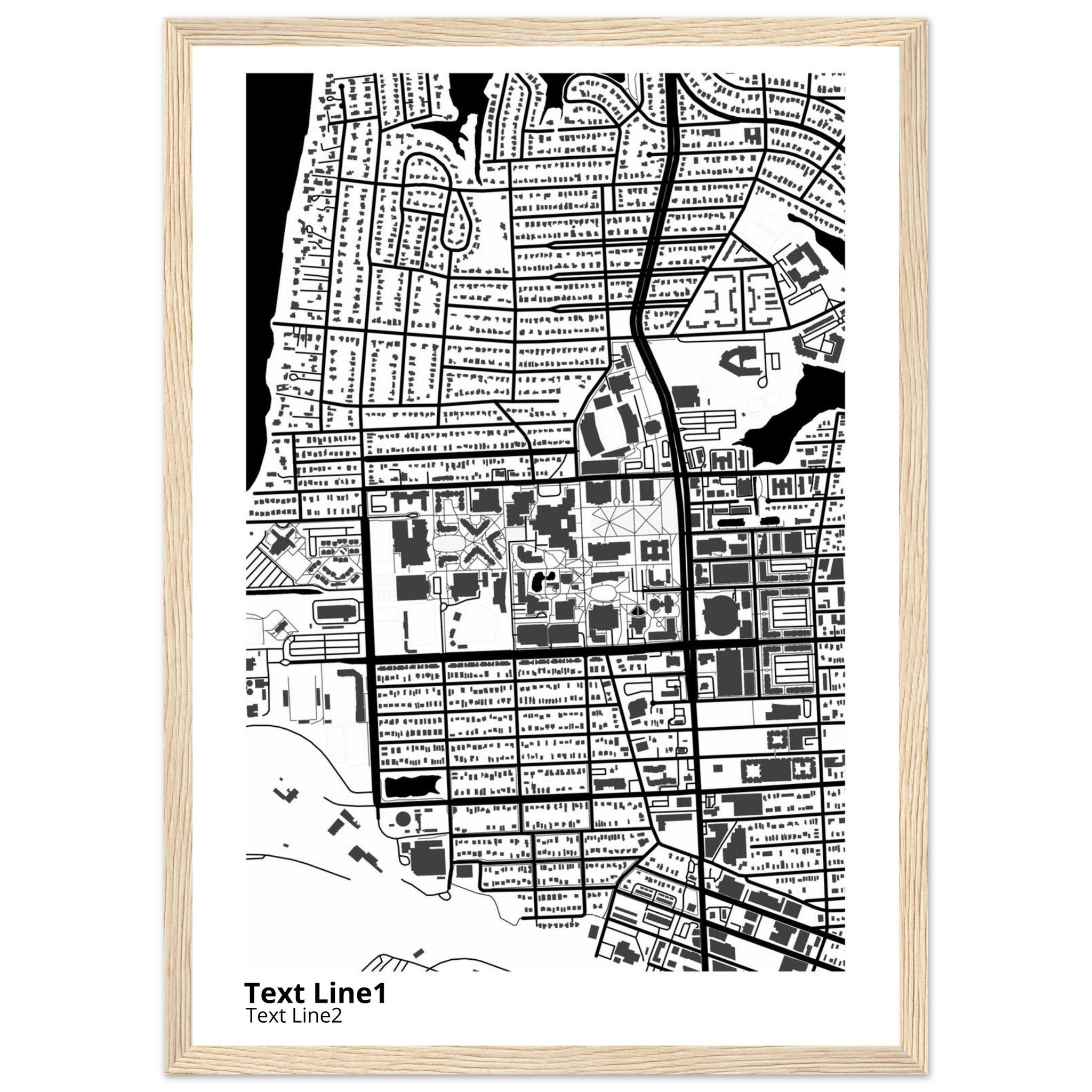 old dominion university virginia modern campus map print