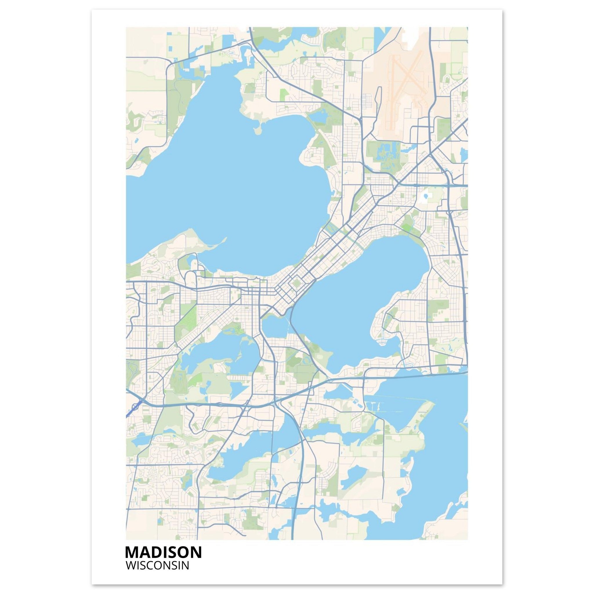madison map poster print