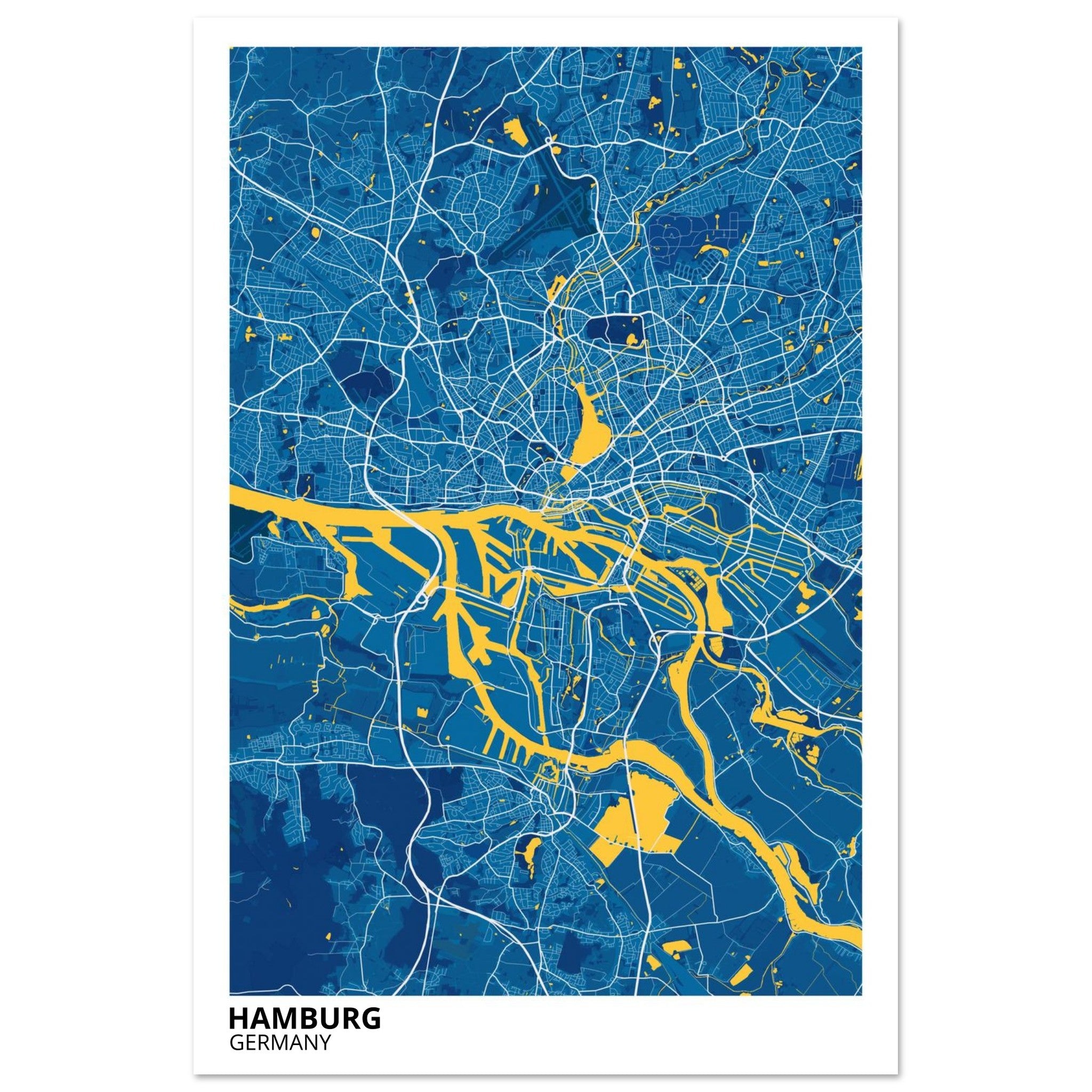 Hamburg Germany City Map Poster | Custom Map Art Print - Ink And Atlas