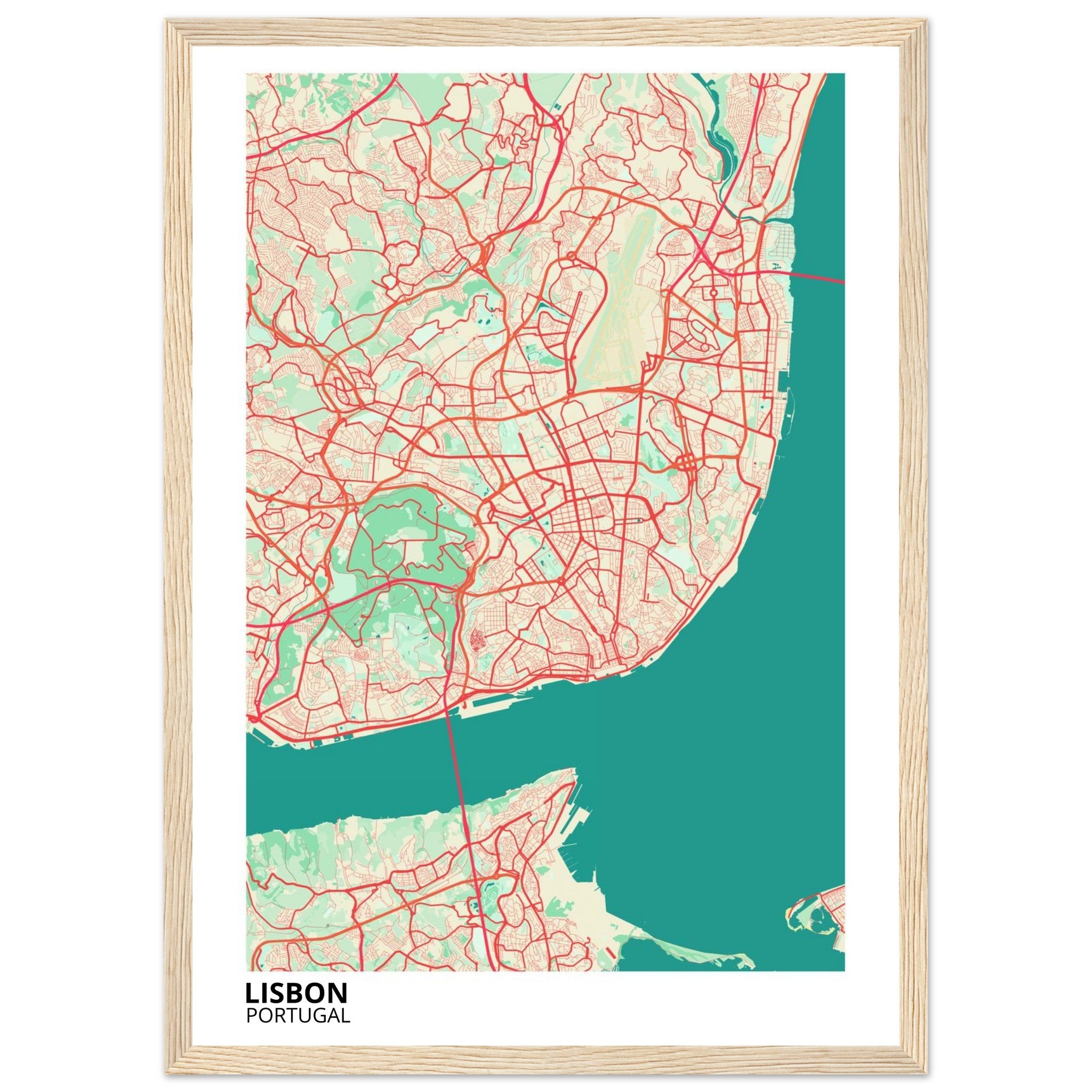 Lisbon Portugal City Map Poster | Custom Map Art Print - Ink And Atlas