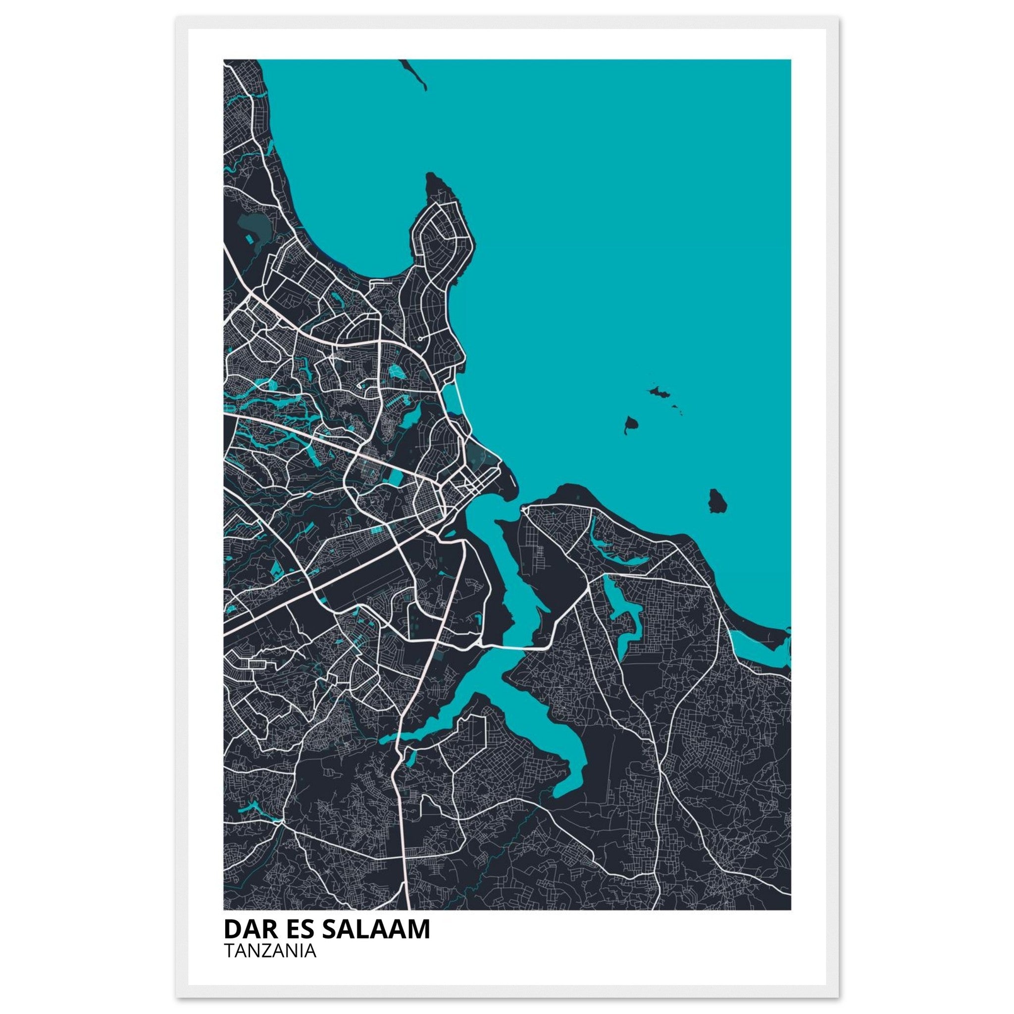 Dar es Salaam Tanzania City Map Poster | Custom Map Art Print - Ink And Atlas