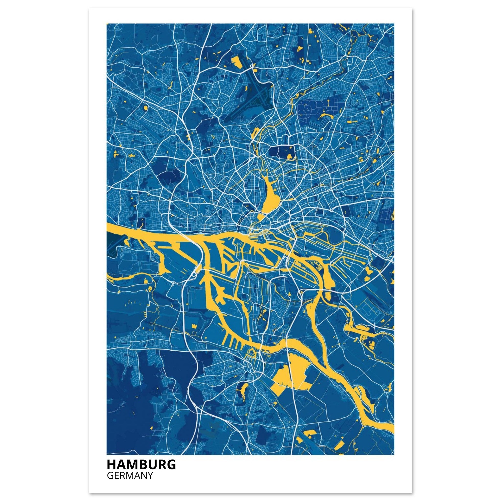 Hamburg Germany City Map Poster | Custom Map Art Print - Ink And Atlas