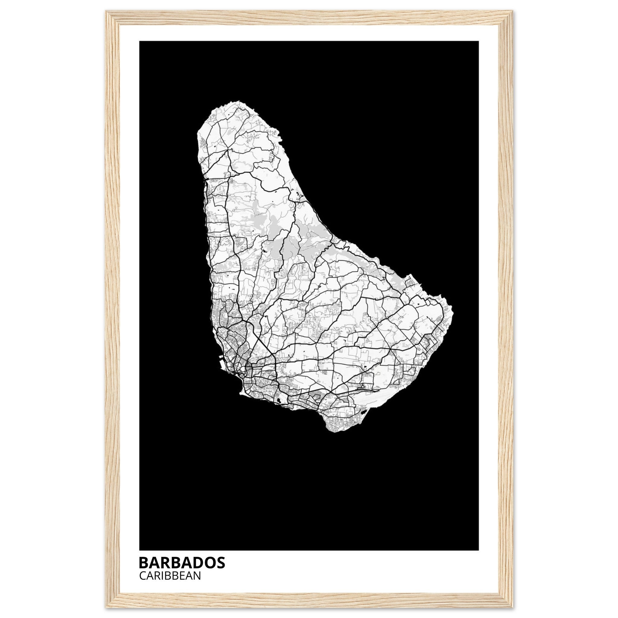 Barbados Caribbean City Map Poster | Custom Map Art Print - Ink And Atlas