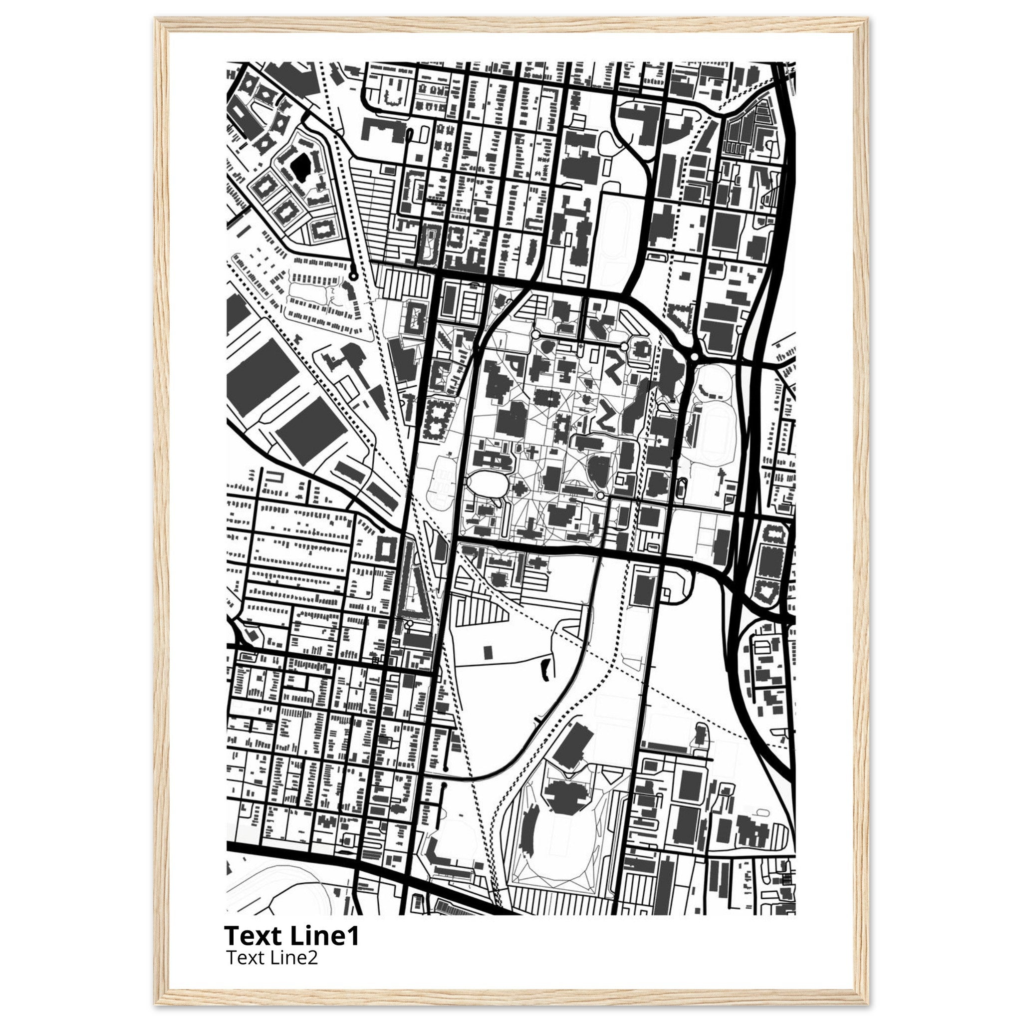 university of louisville modern campus map print
