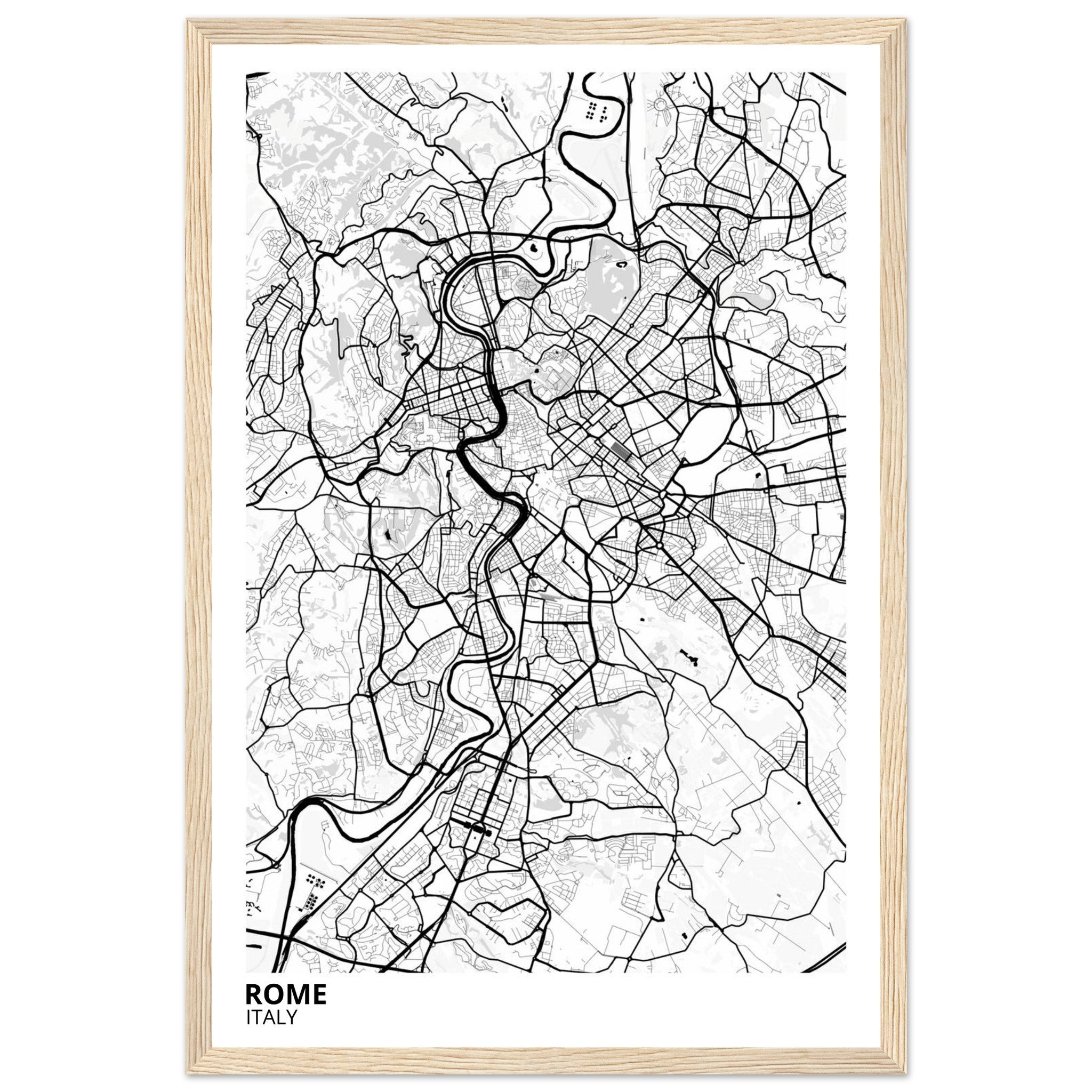 Rome Italy City Map Poster | Custom Map Art Print - Ink And Atlas