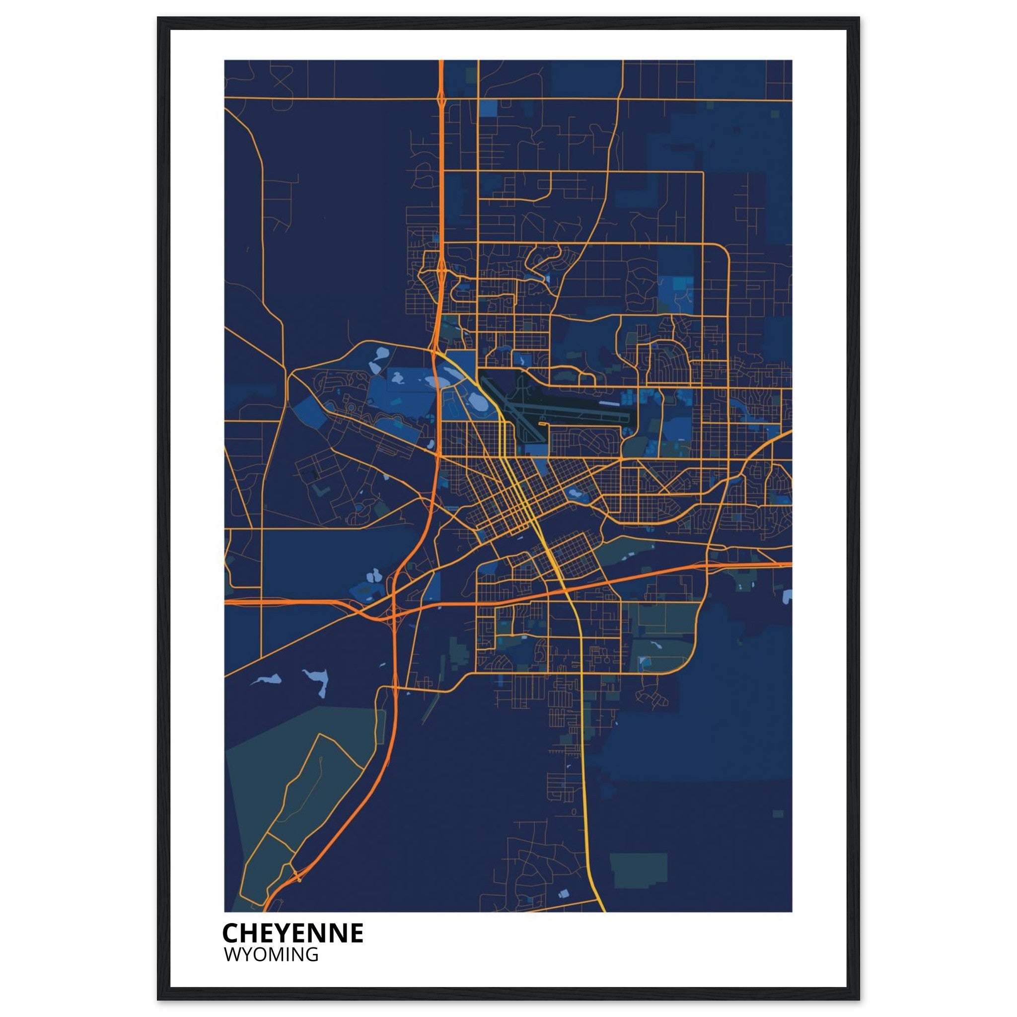 cheyenne map poster print
