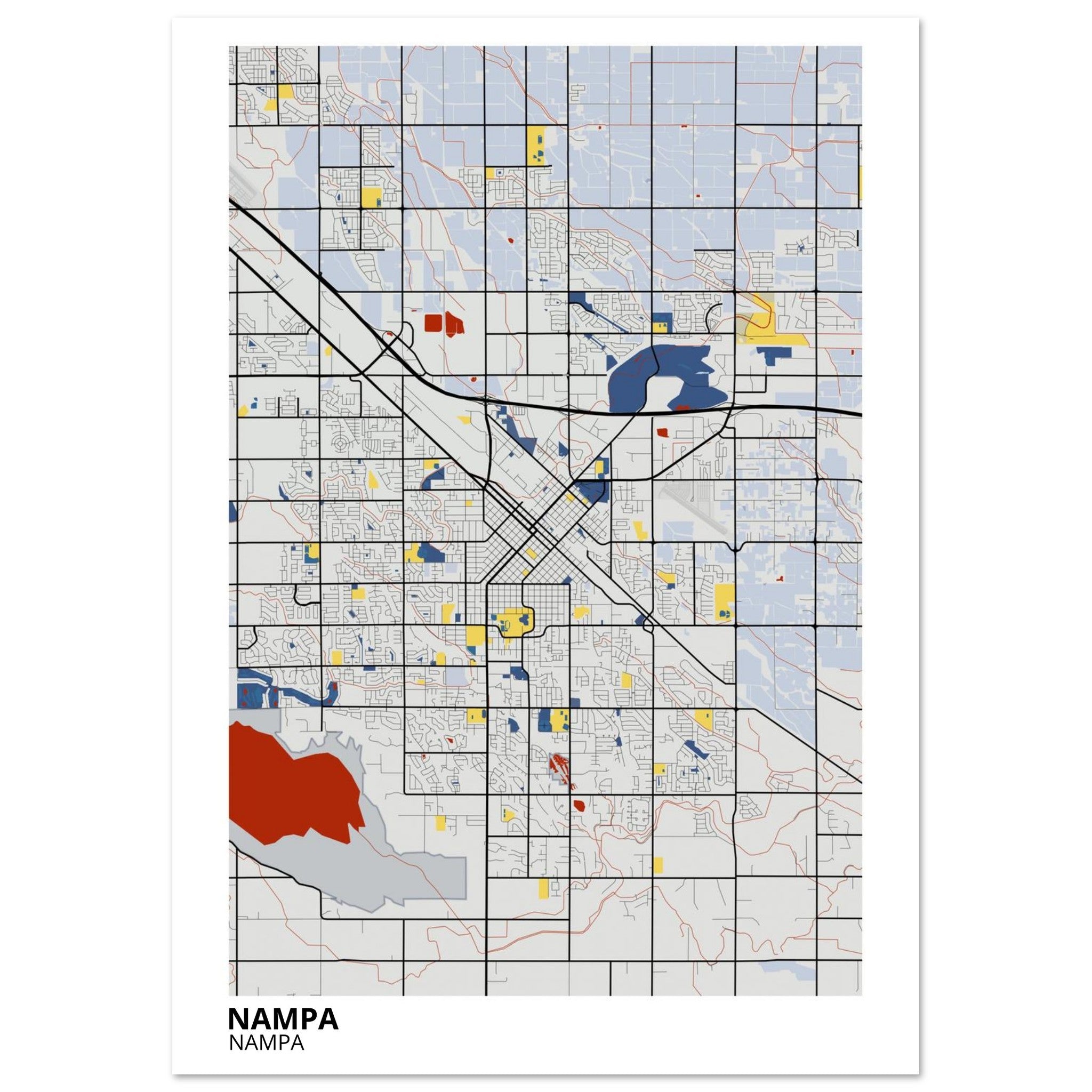 Nampa Idaho City Map Poster | Custom Map Art Print - Ink And Atlas