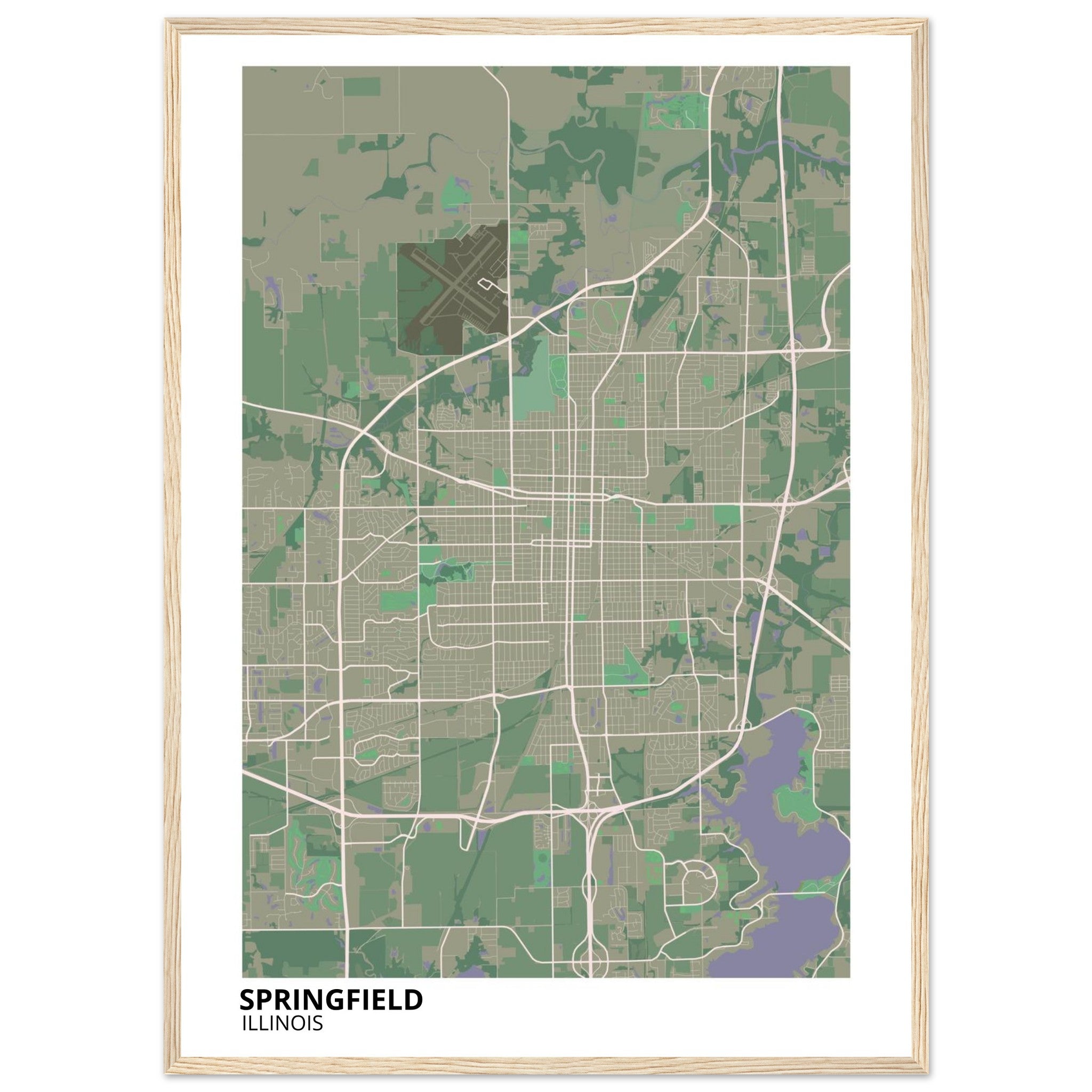 springfield map poster print