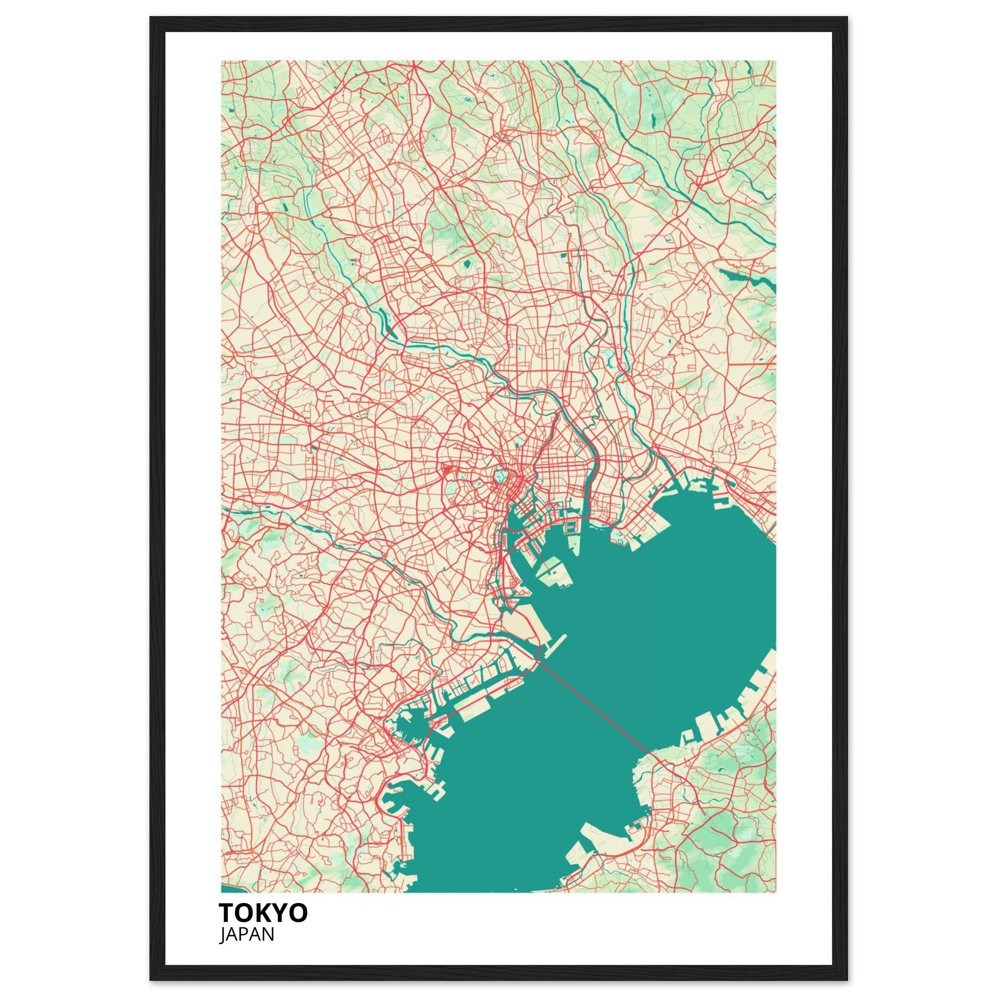 tokyo japan map poster print