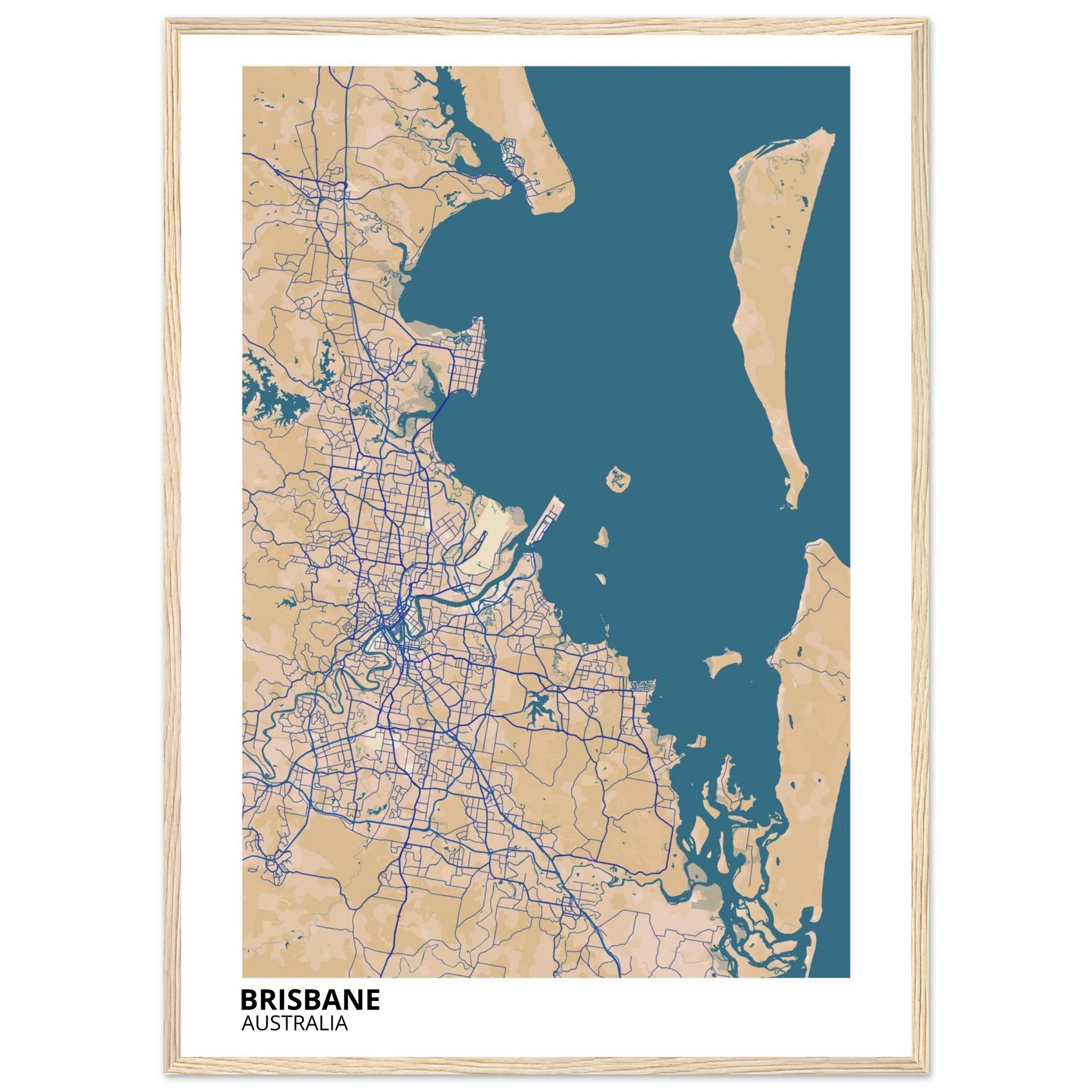 Brisbane Australia City Map Poster | Custom Map Art Print - Ink And Atlas
