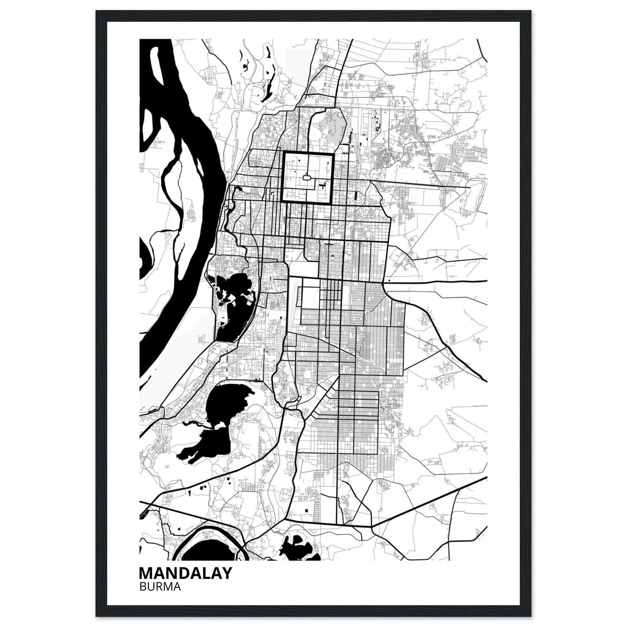 Mandalay Burma City Map Poster | Custom Map Art Print - Ink And Atlas