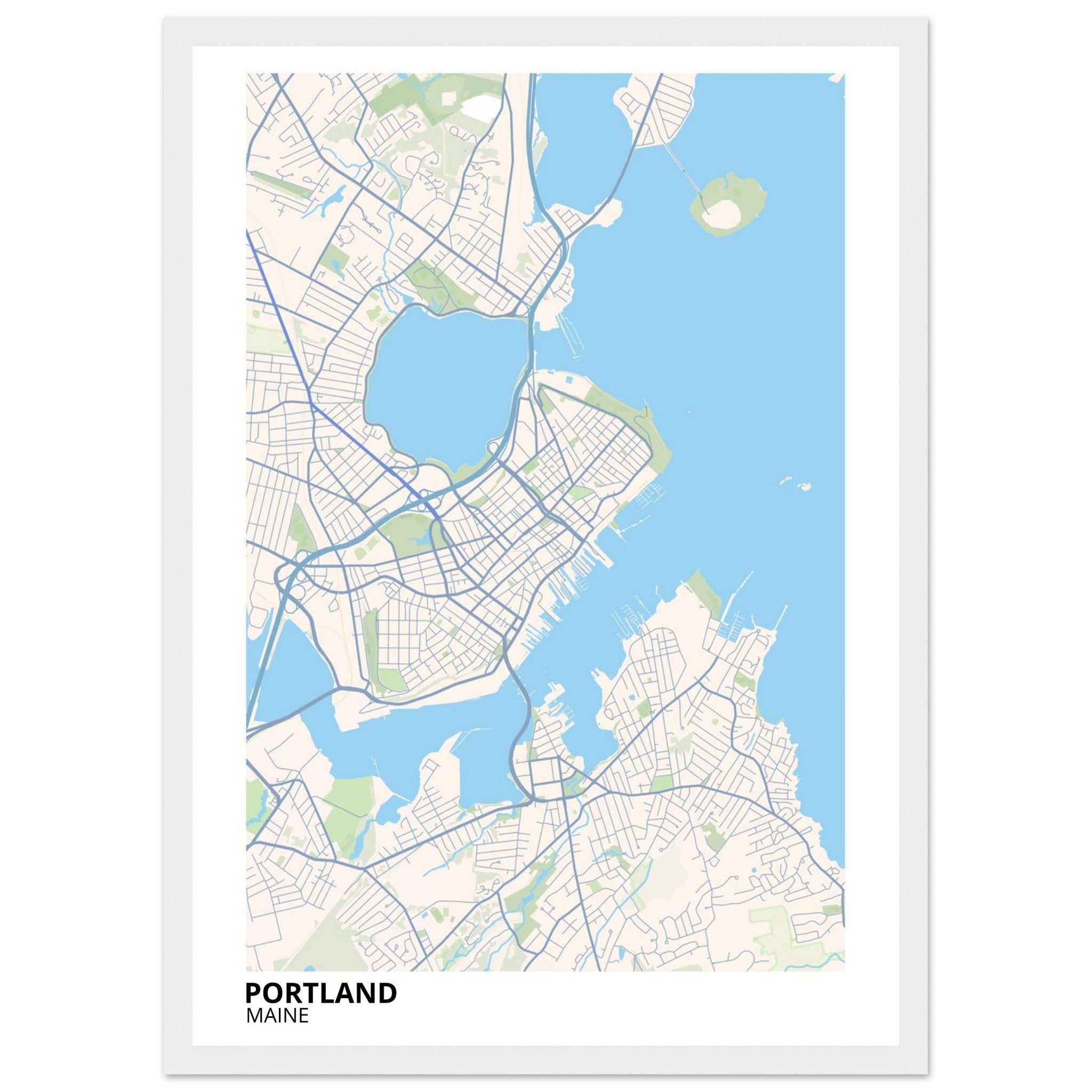 Portland Maine City Map Poster | Custom Map Art Print - Ink And Atlas