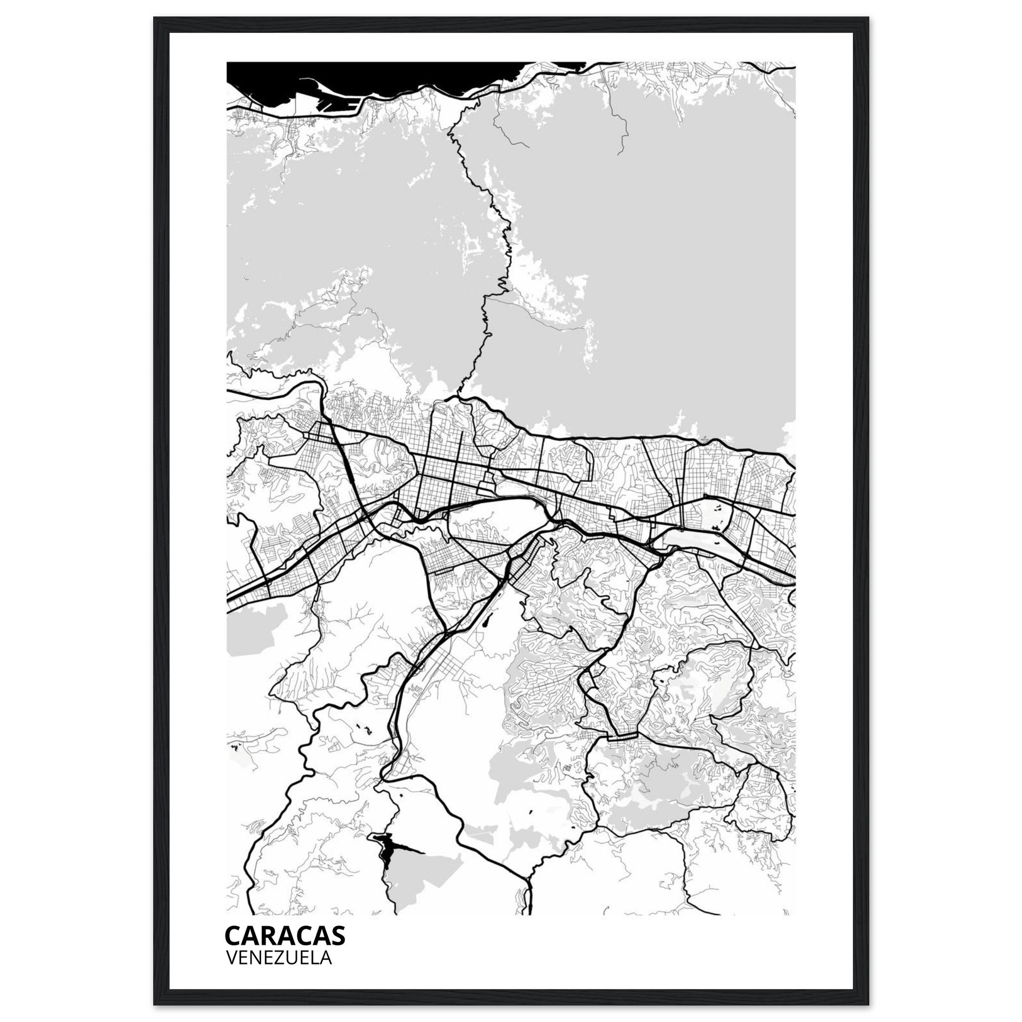 Caracas Venezuela City Map Poster | Custom Map Art Print - Ink And Atlas