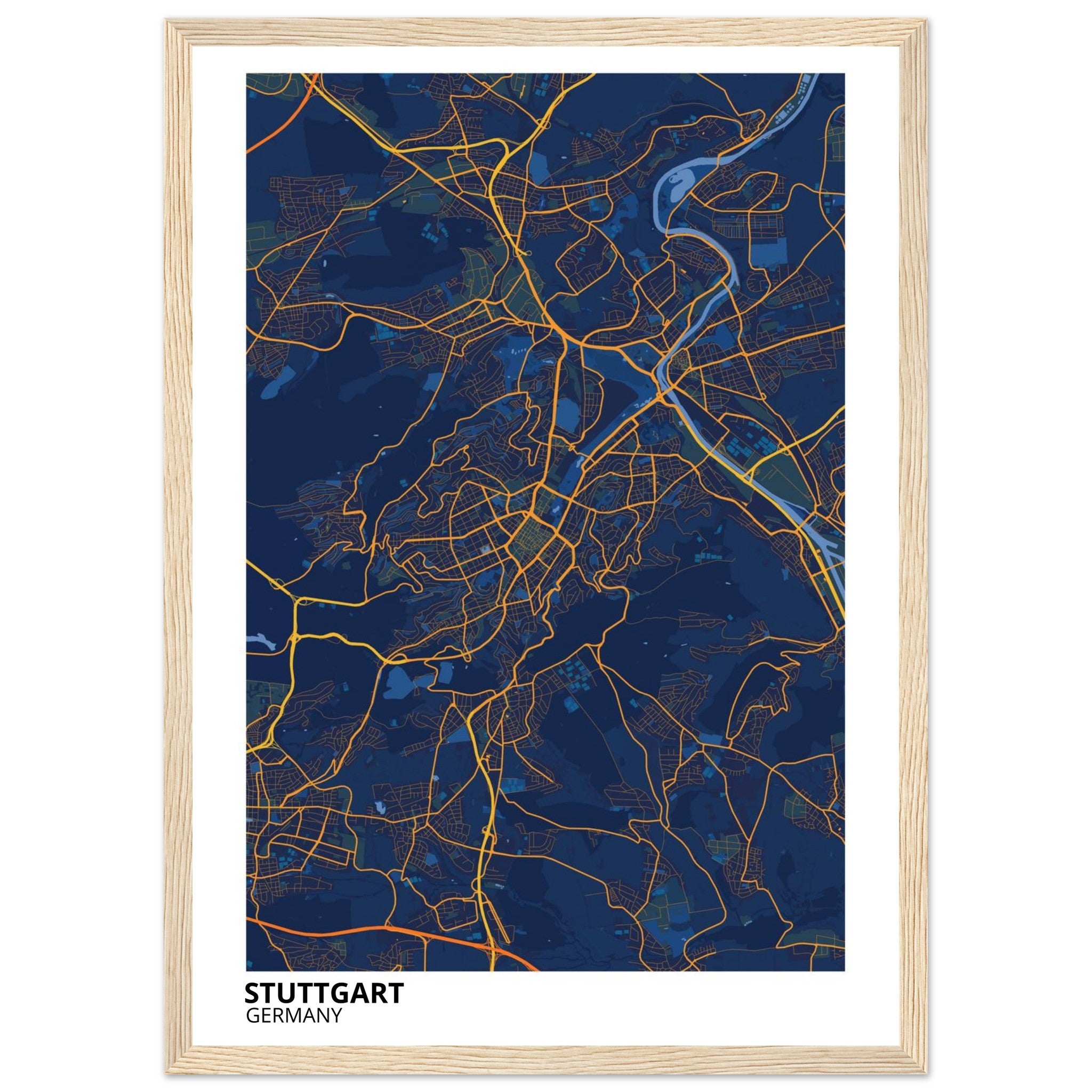Stuttgart Germany City Map Poster | Custom Map Art Print - Ink And Atlas