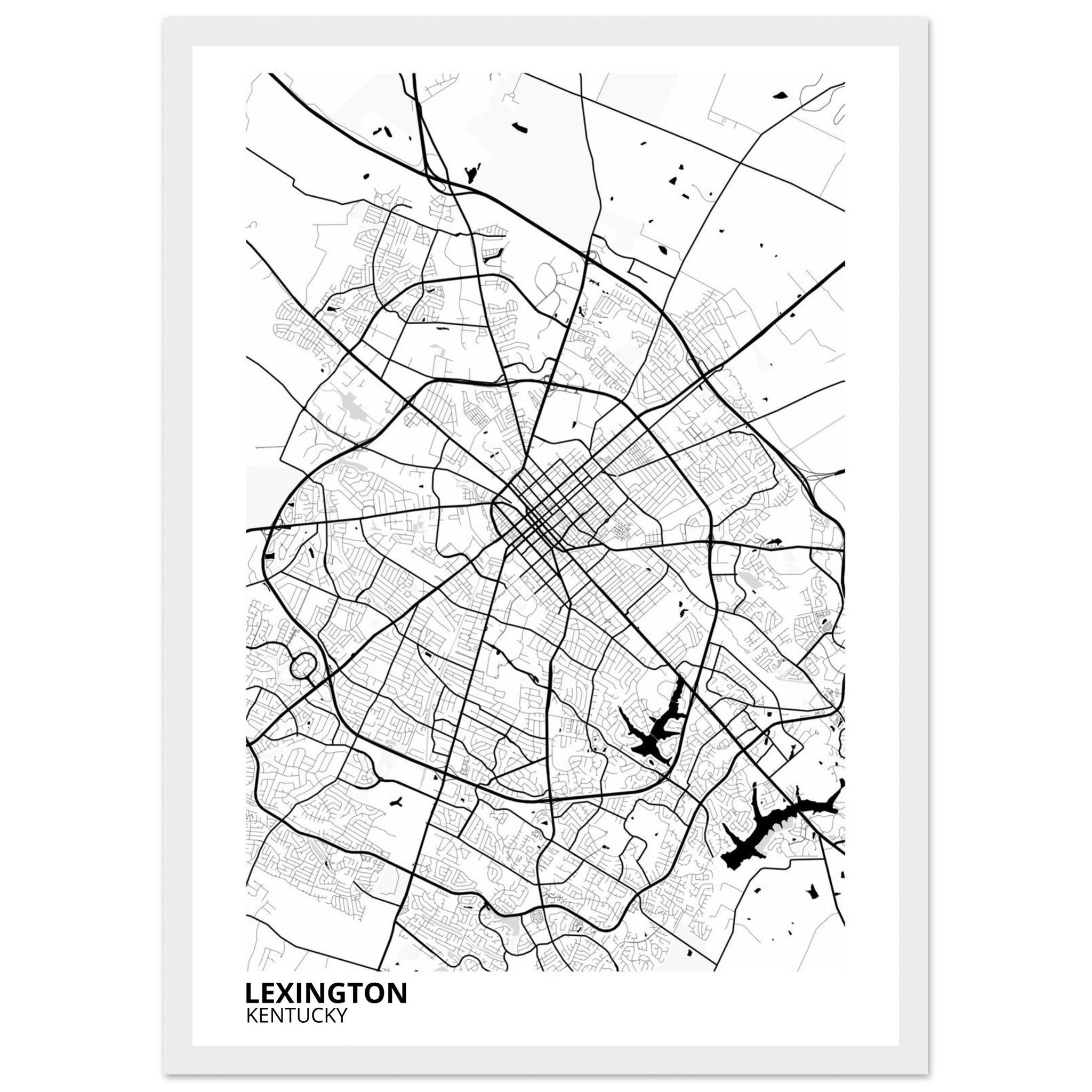 Lexington Kentucky City Map Poster | Custom Map Art Print - Ink And Atlas