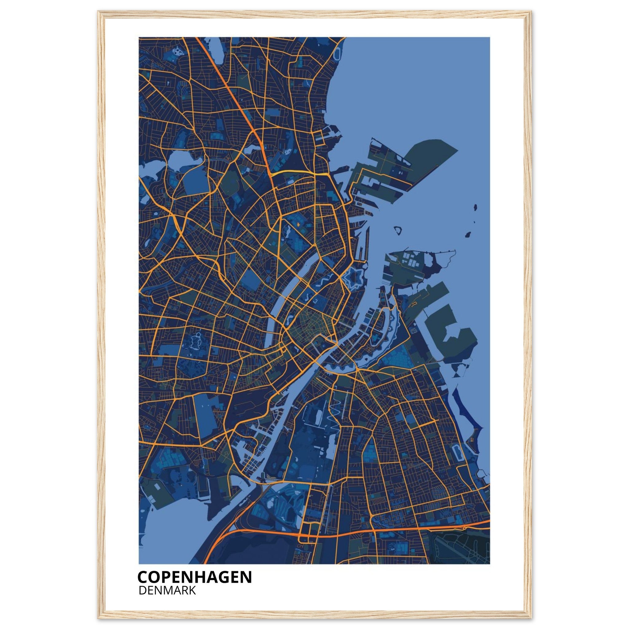 Copenhagen Denmark City Map Poster | Custom Map Art Print - Ink And Atlas