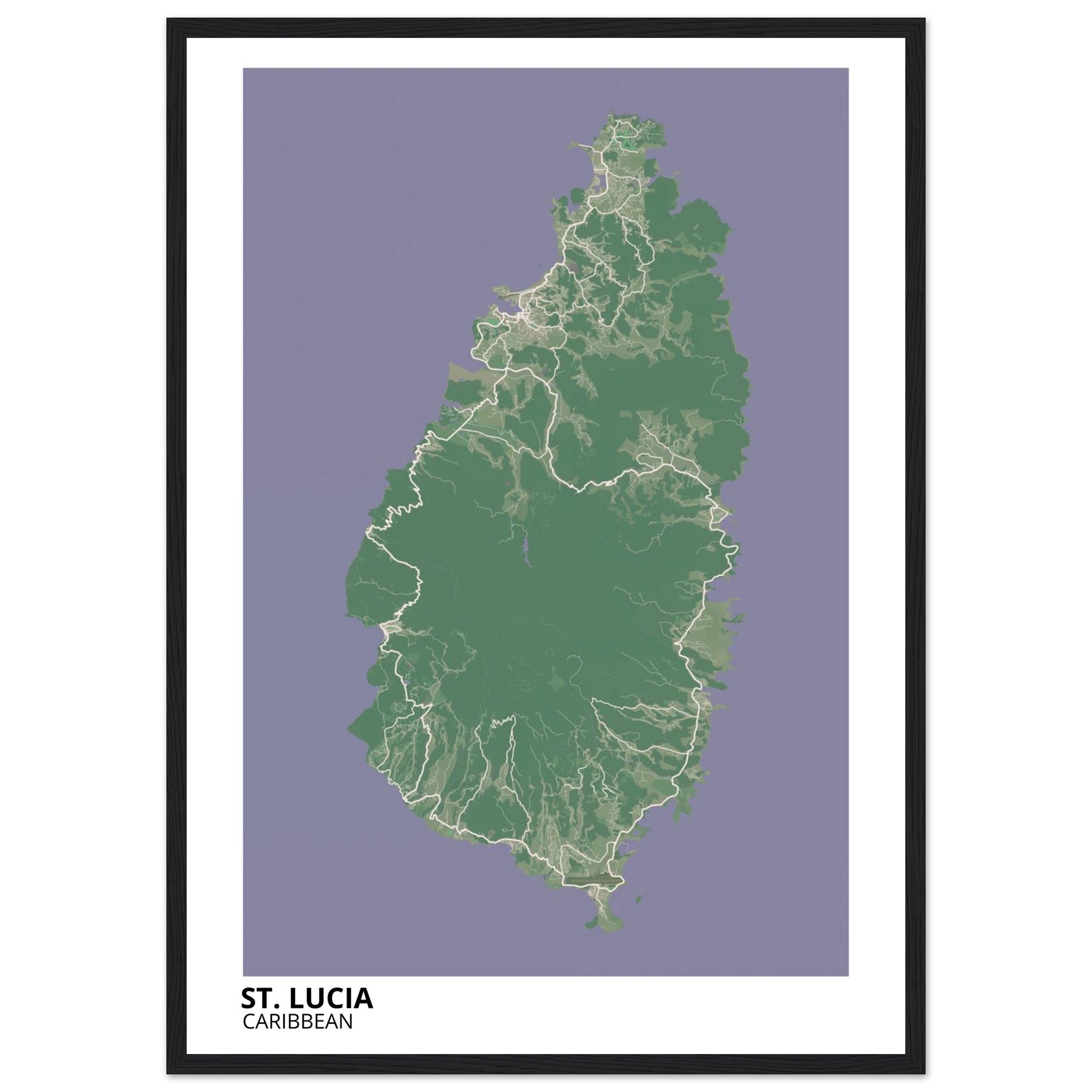 St. Lucia Caribbean City Map Poster | Custom Map Art Print - Ink And Atlas