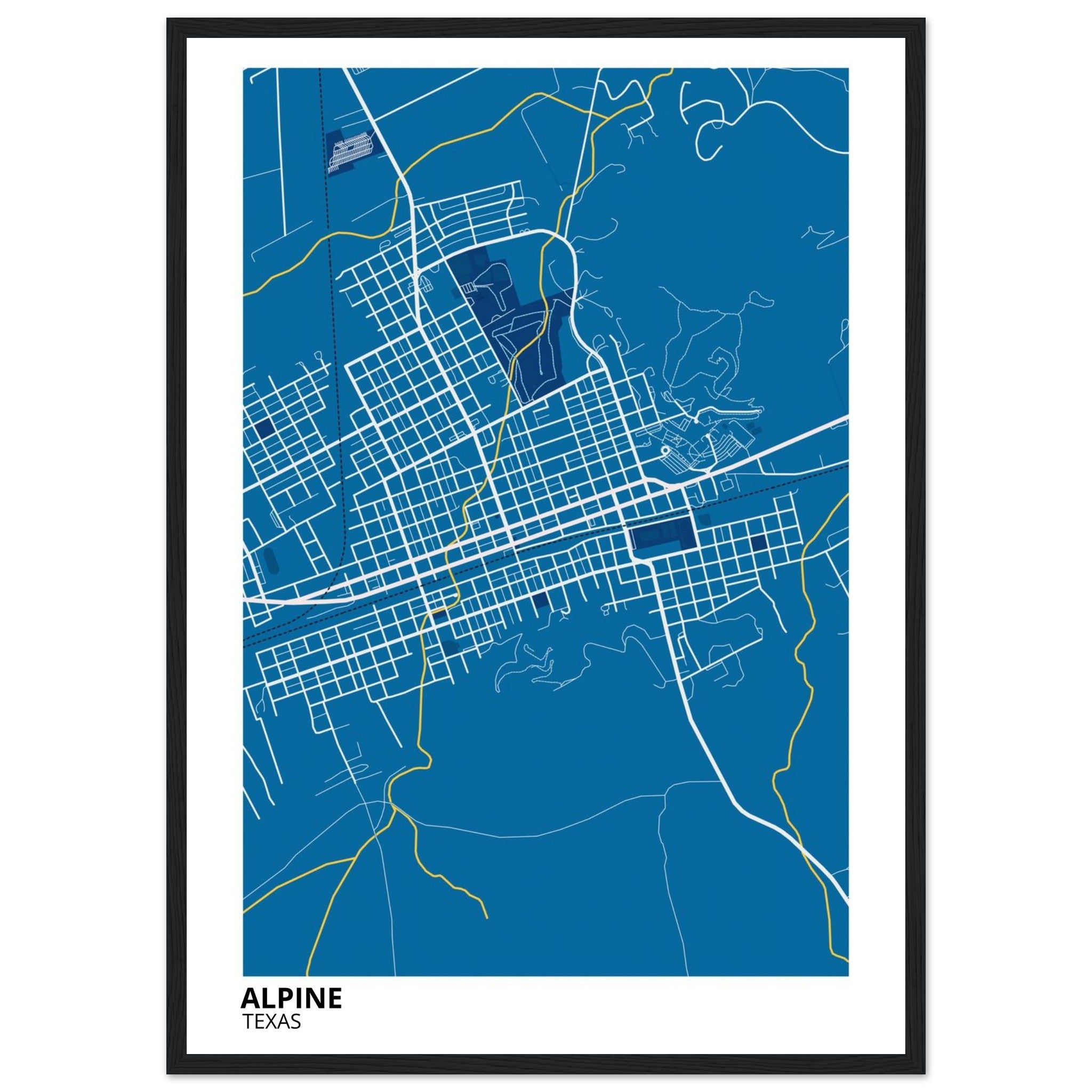 Alpine Texas City Map Poster | Custom Map Art Print - Ink And Atlas
