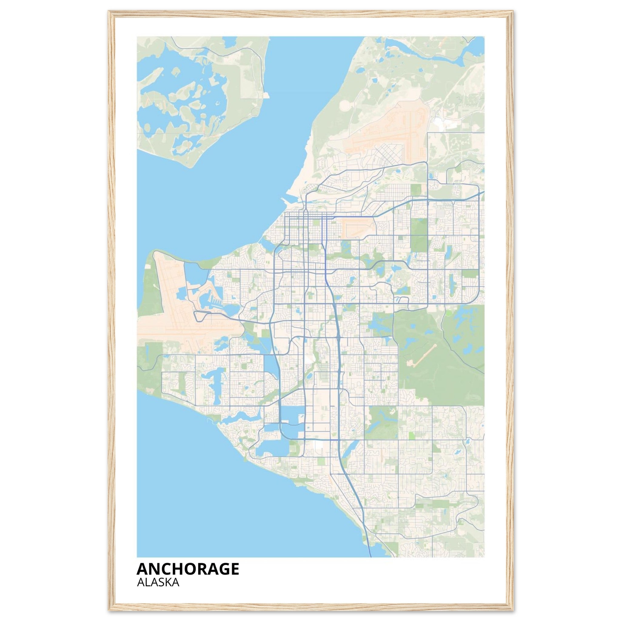 Anchorage Alaska City Map Poster | Custom Map Art Print - Ink And Atlas
